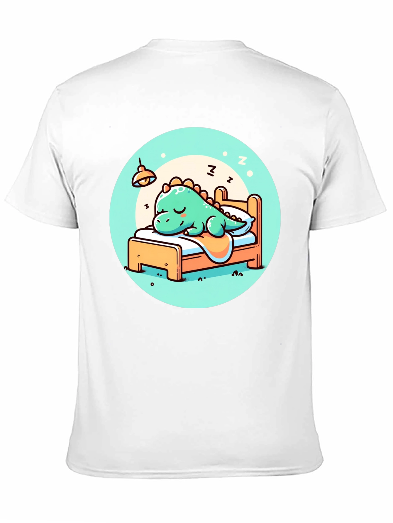 Camiseta Negra con Diseño de Dinosaurio Durmiente