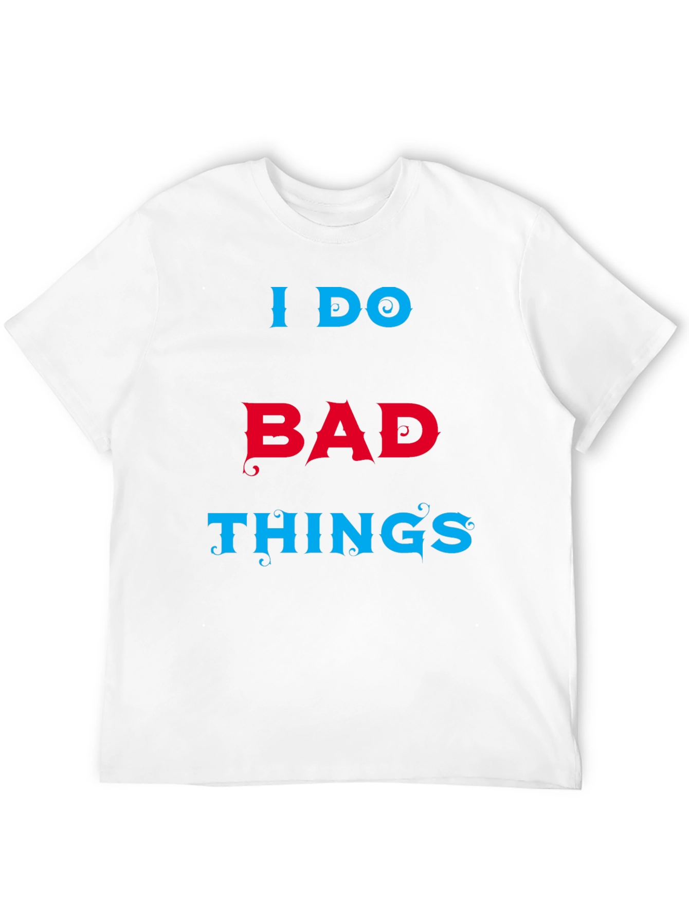 Camiseta Hombre Negra con Texto I DO BAD THINGS