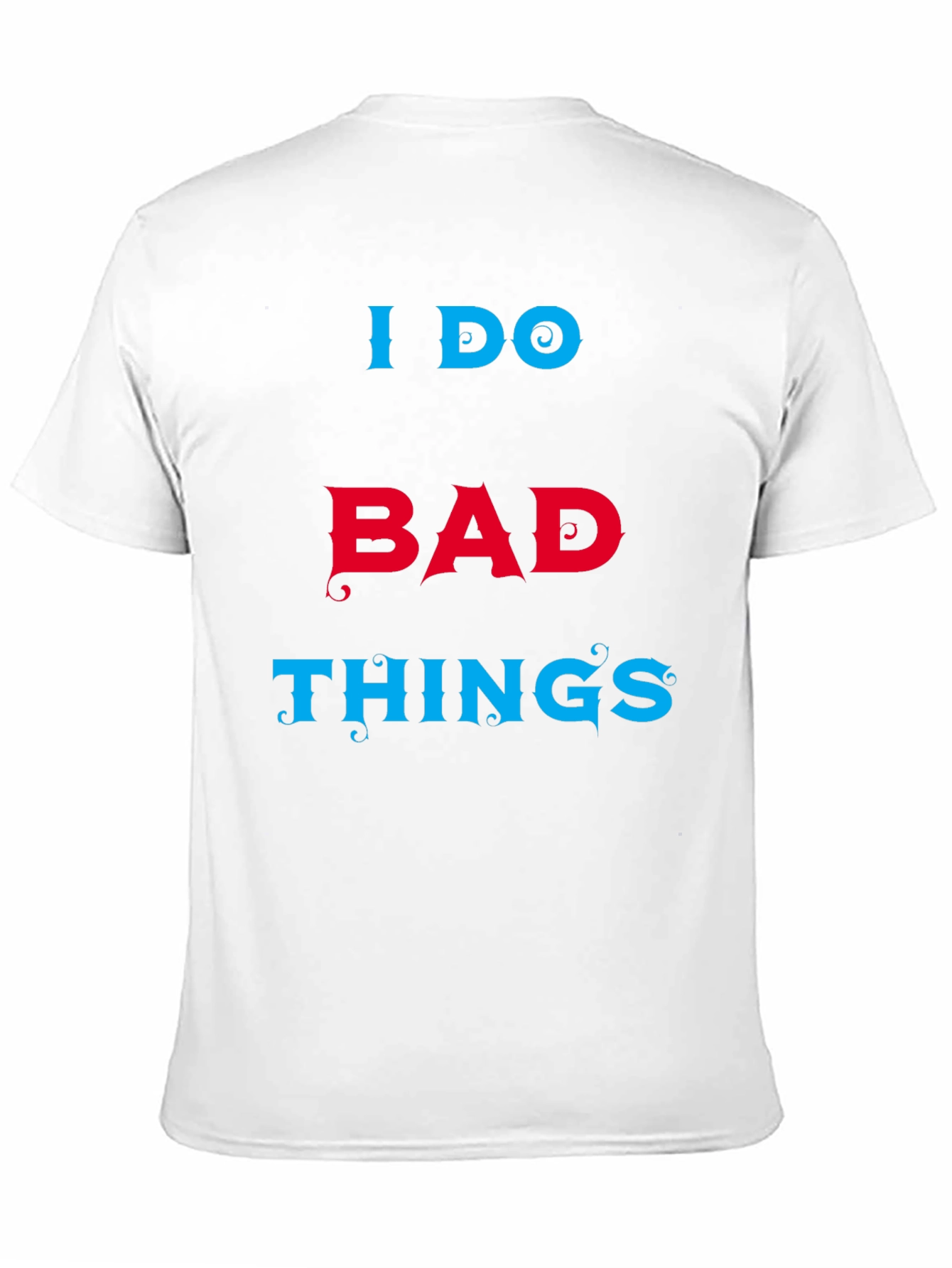 Camiseta Hombre Negra con Texto I DO BAD THINGS