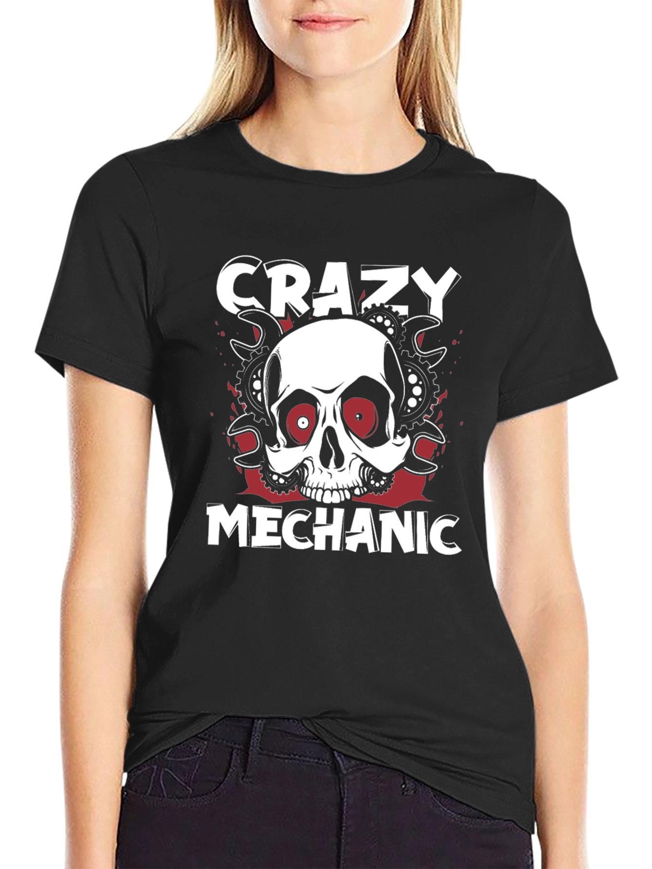Camiseta Mecánico Loco Calavera