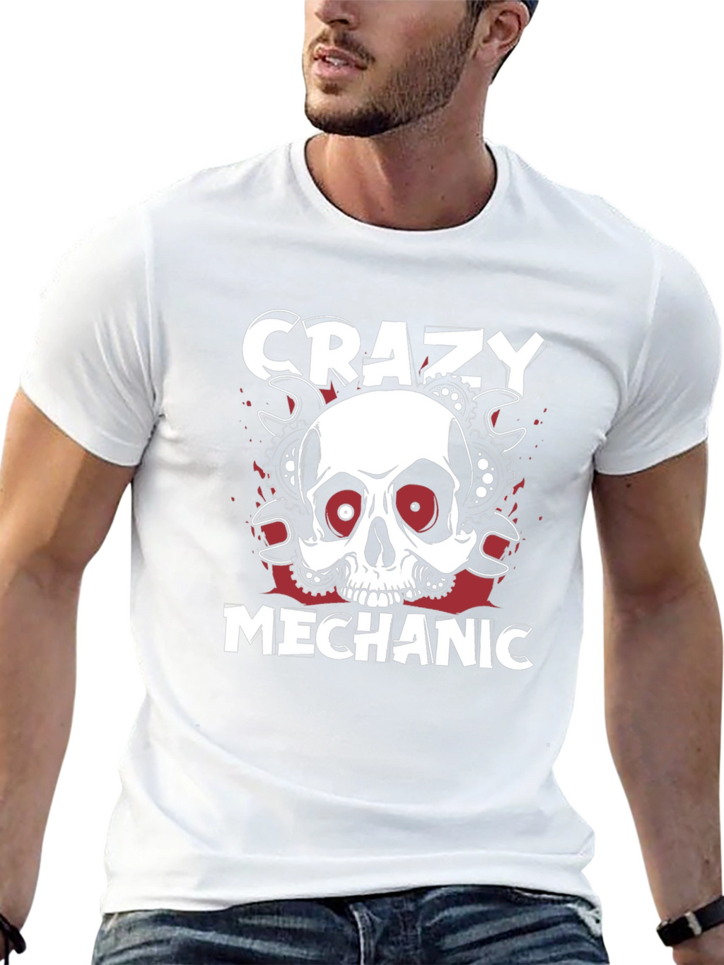 Camiseta Mecánico Loco Calavera
