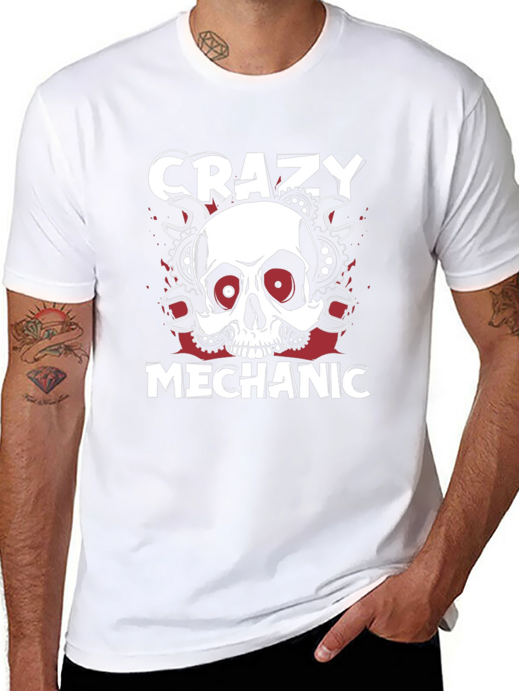 Camiseta Mecánico Loco Calavera