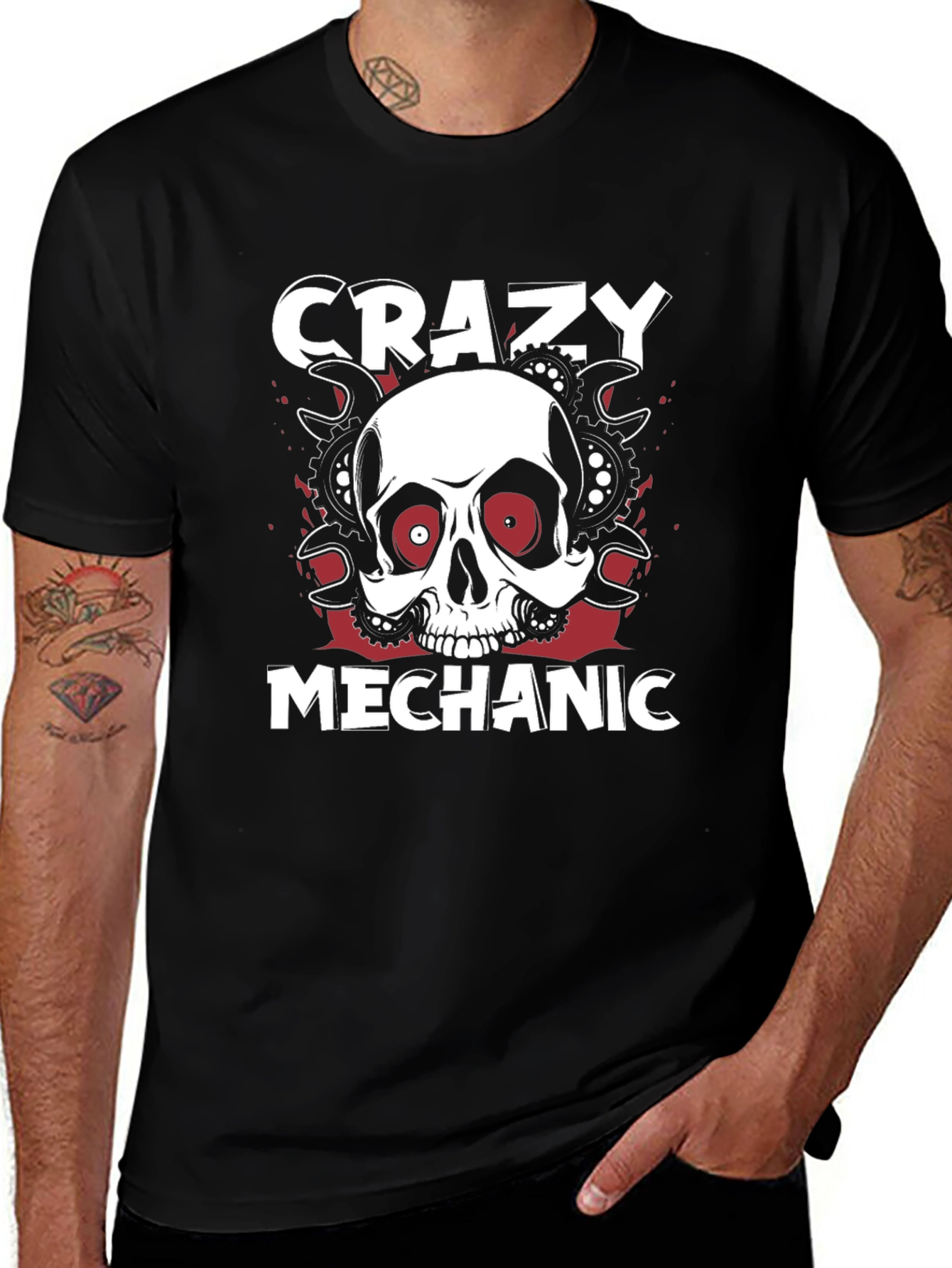 Camiseta Mecánico Loco Calavera
