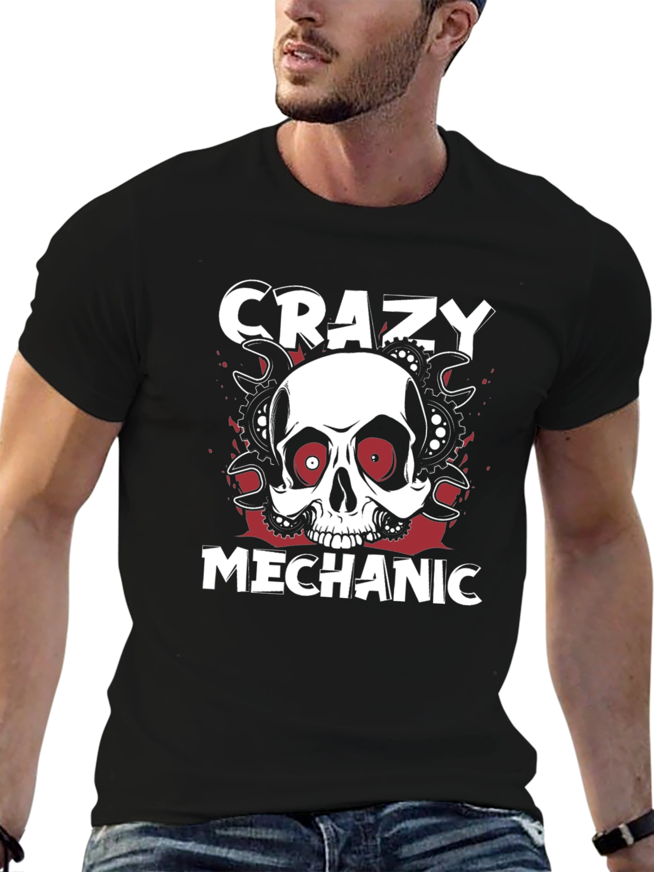 Camiseta Mecánico Loco Calavera