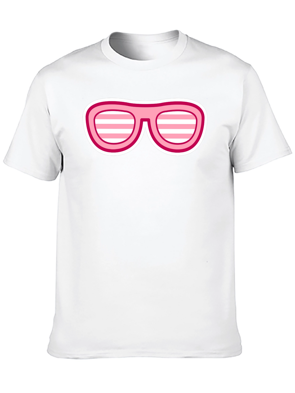 Camiseta Negra con Diseño de Gafas Rosadas
