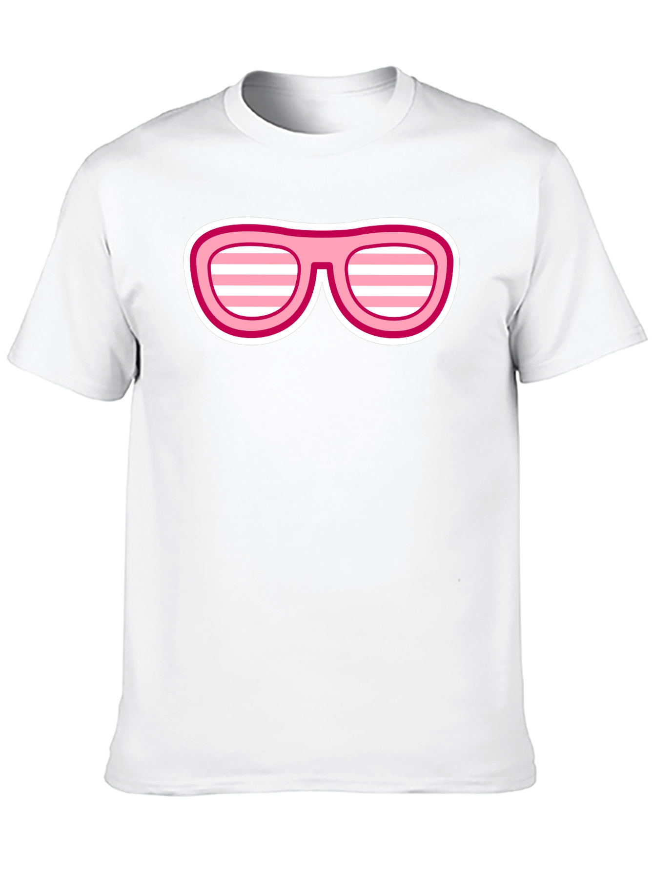 Camiseta Negra con Diseño de Gafas Rosadas