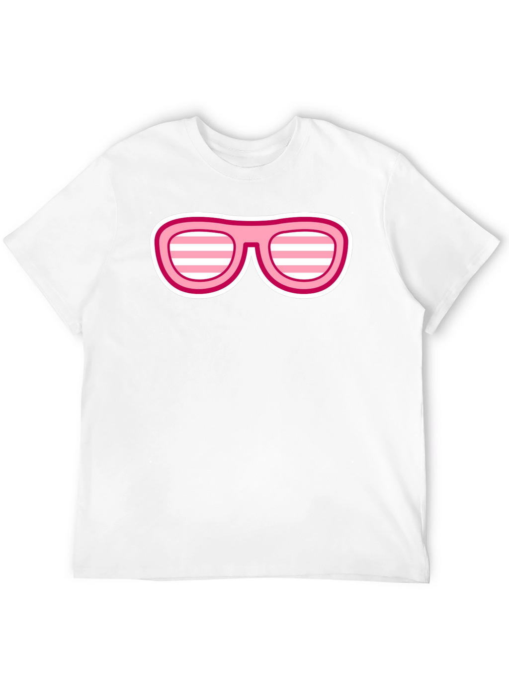 Camiseta Negra con Diseño de Gafas Rosadas