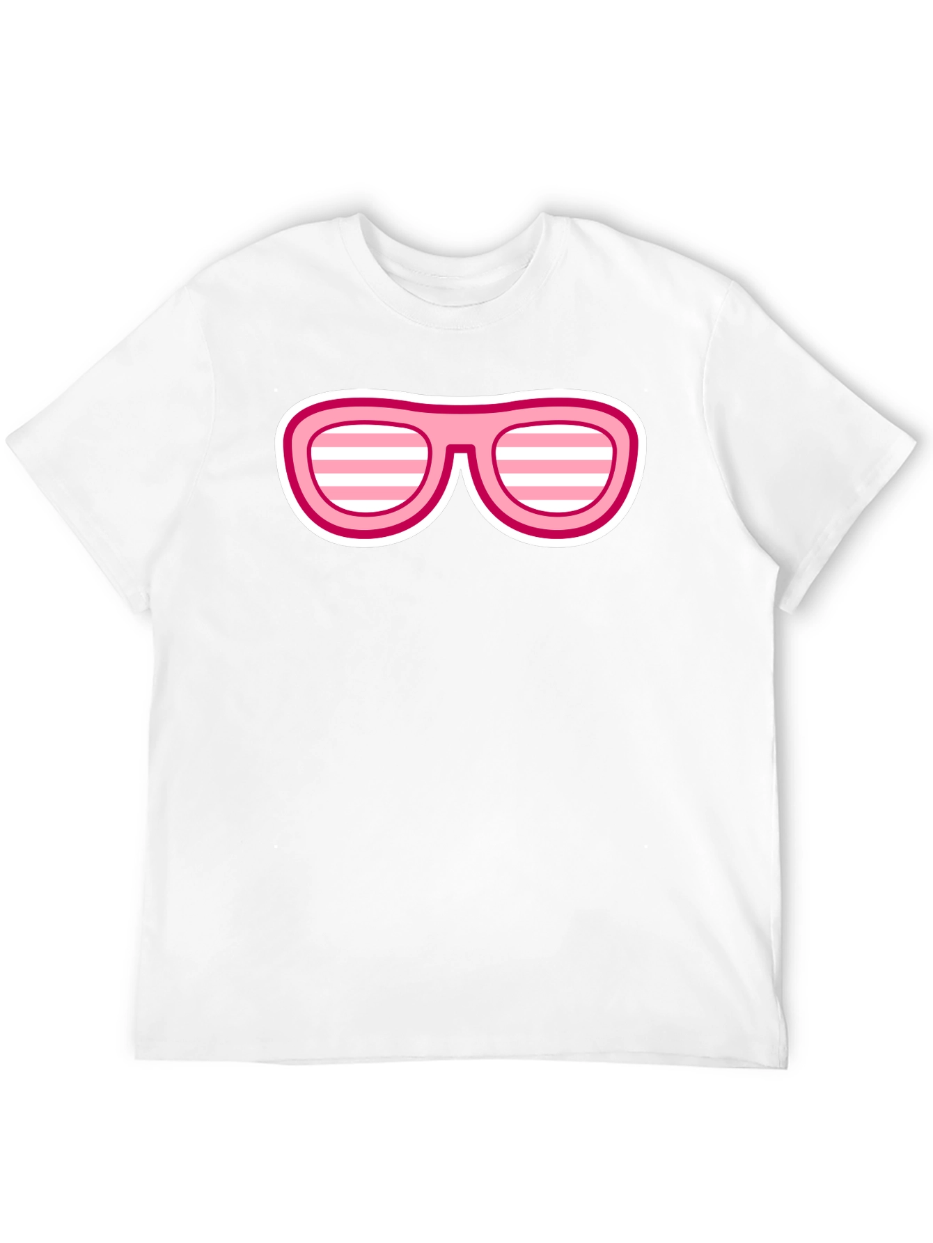 Camiseta Negra con Diseño de Gafas Rosadas