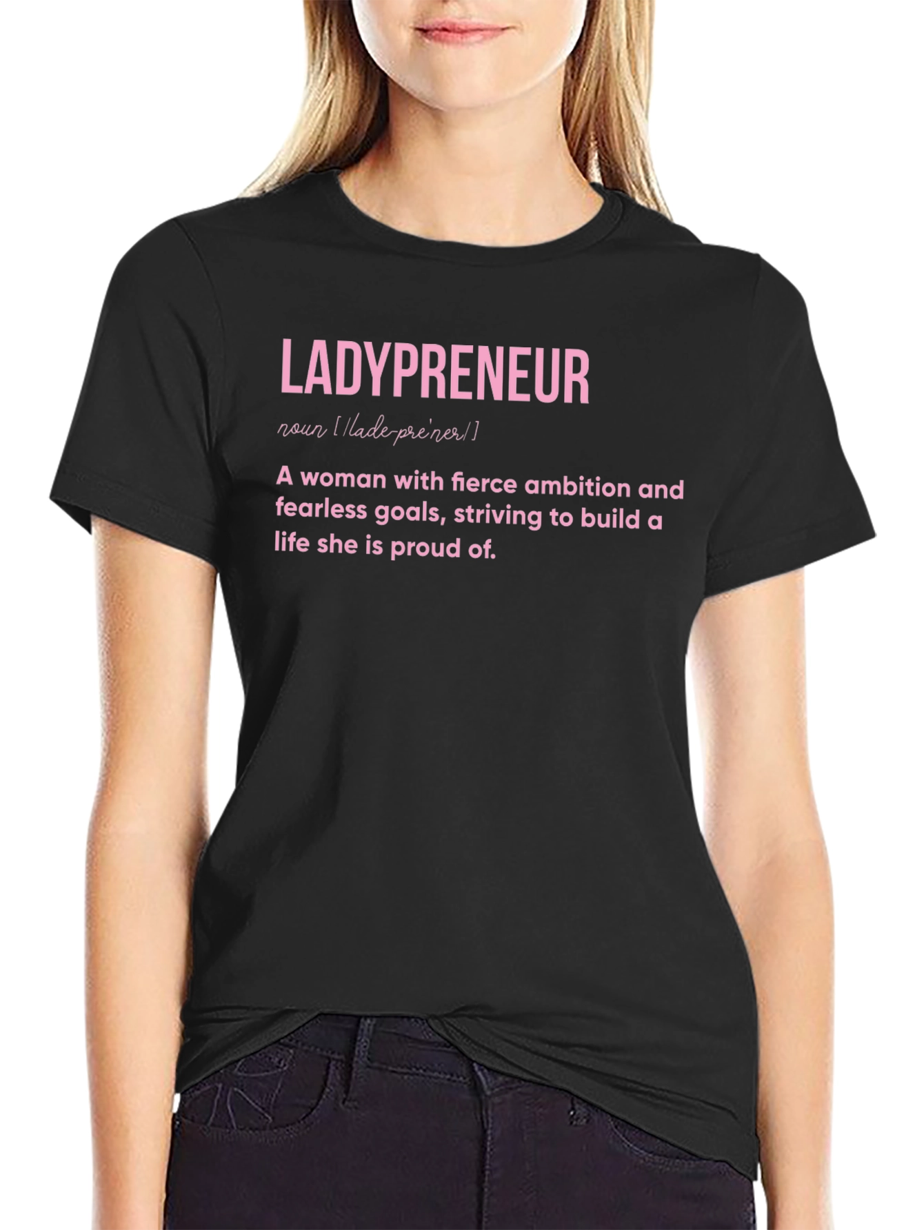 Camiseta Ladypreneur Negra con Diseño Empoderador