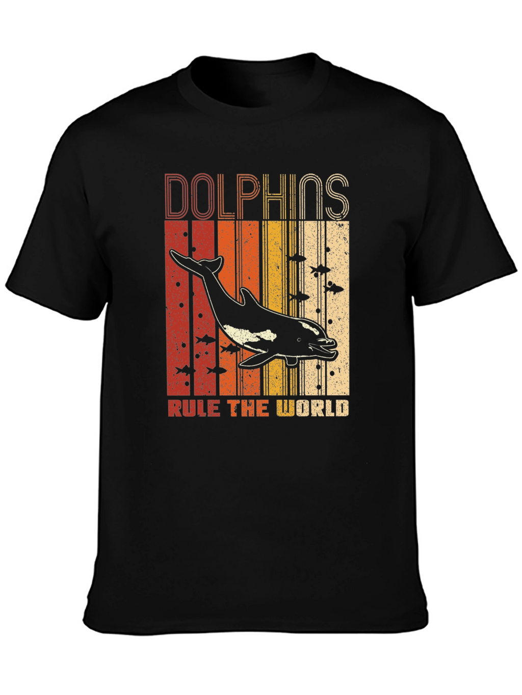 Camiseta Estampada de Delfines Retro