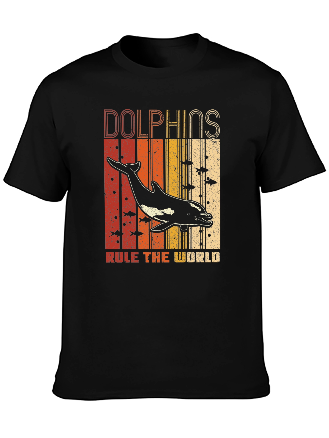 Camiseta Estampada de Delfines Retro