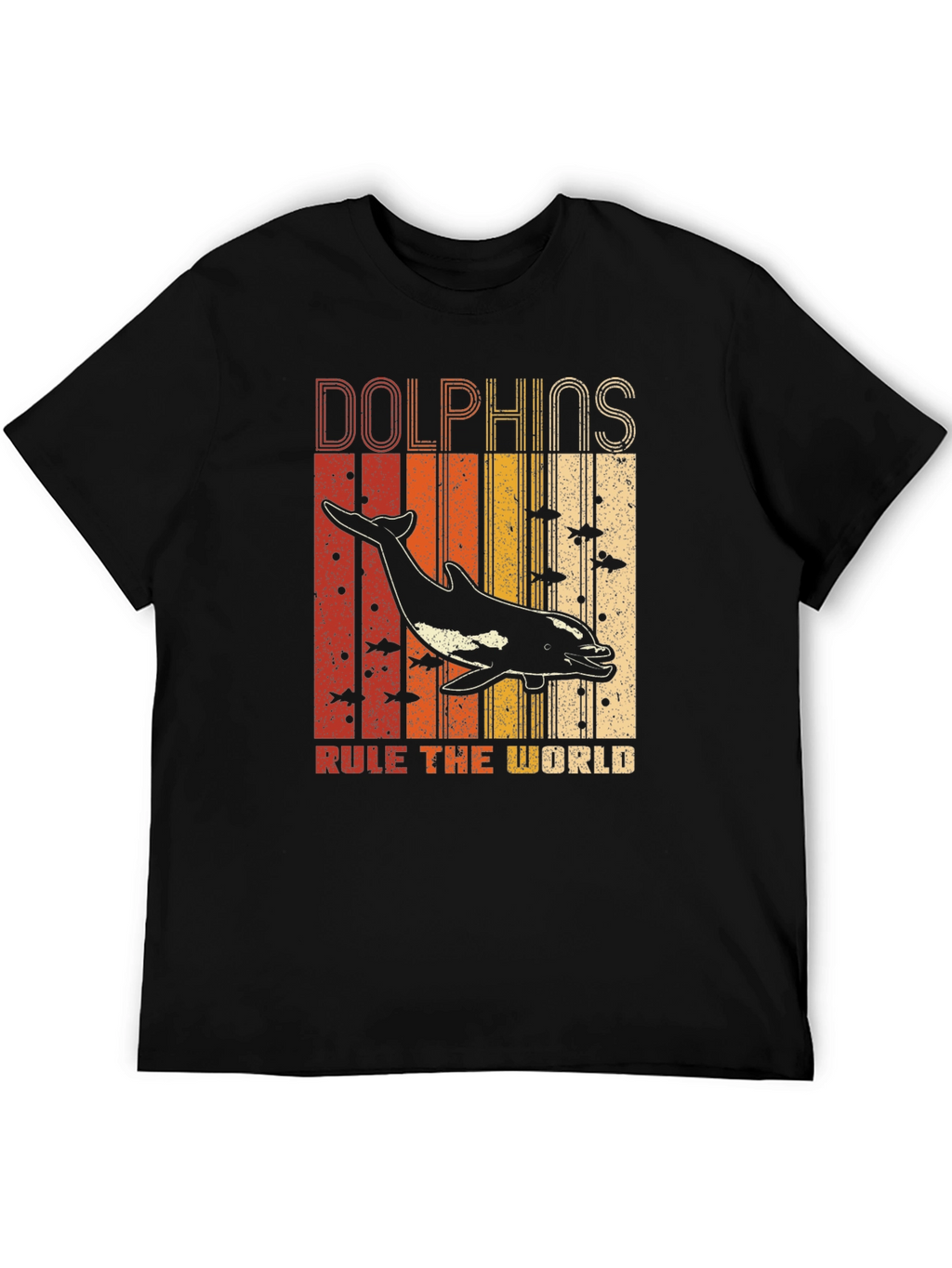 Camiseta Estampada de Delfines Retro