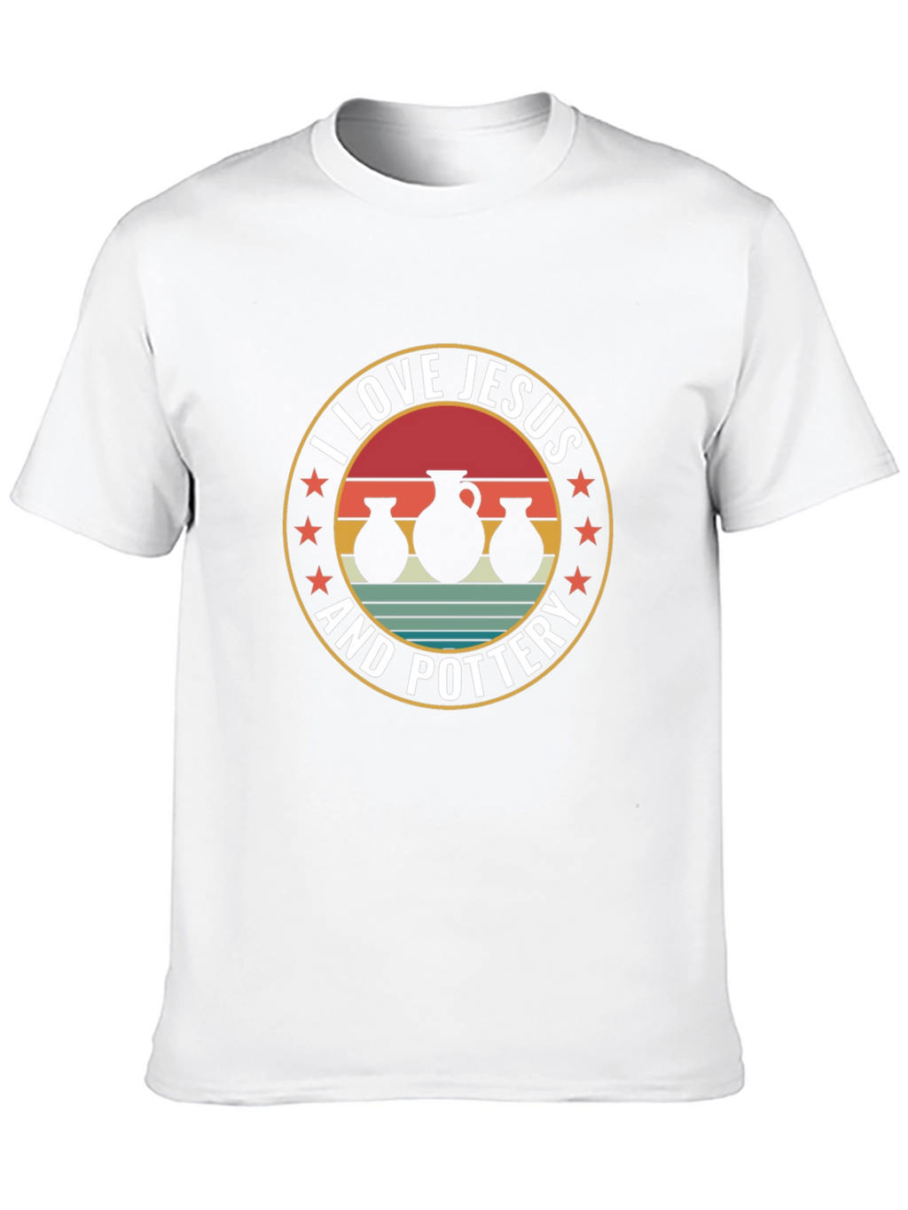 Camiseta Amo a Jesús y la cerámica