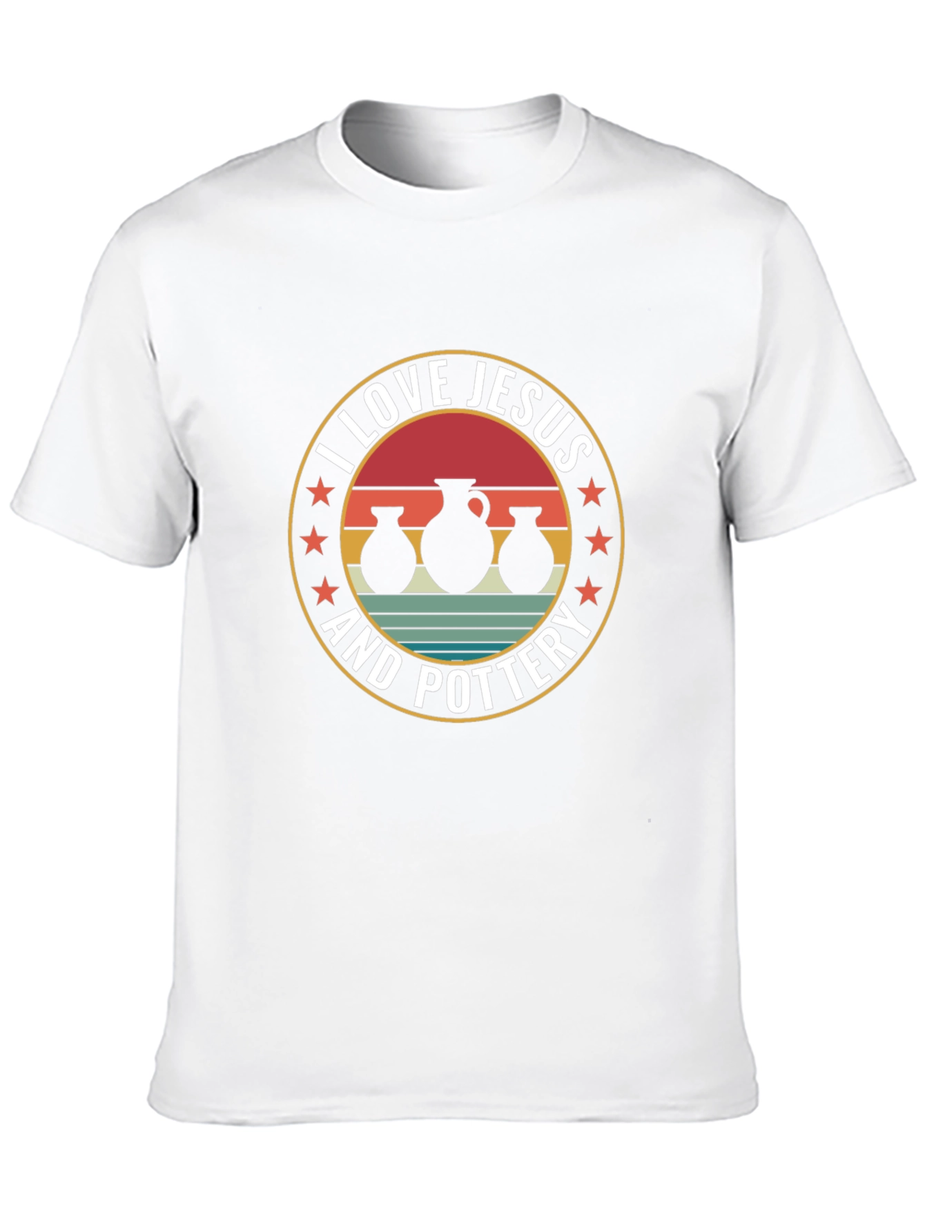 Camiseta Amo a Jesús y la cerámica