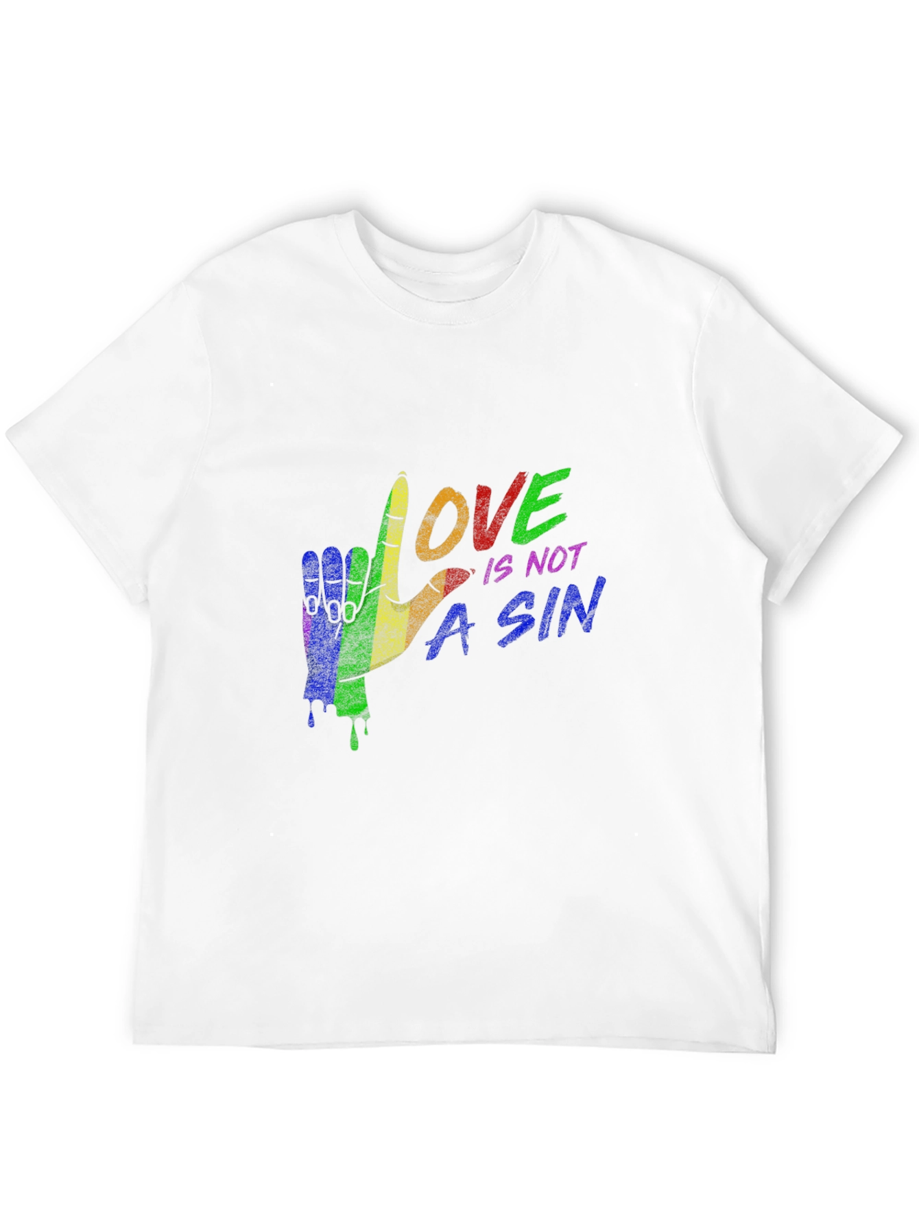 Camiseta Negra con Diseño de Mano y Mensaje LGBTQ+