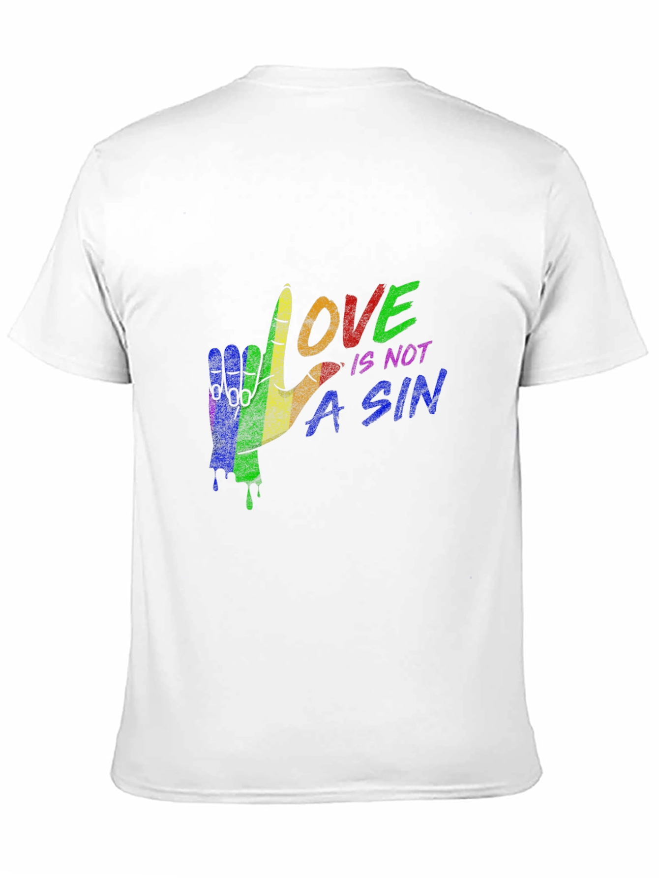 Camiseta Negra con Diseño de Mano y Mensaje LGBTQ+