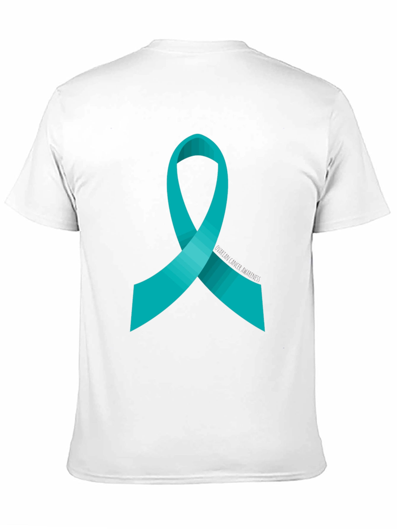 Camiseta Negra con Cinta de Concienciación del Cáncer de Ovario