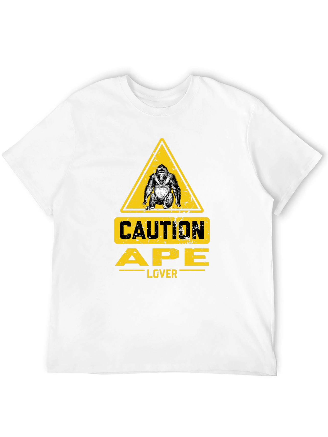 Camiseta Negra Caution Ape Lover para Aficionados a los Monos