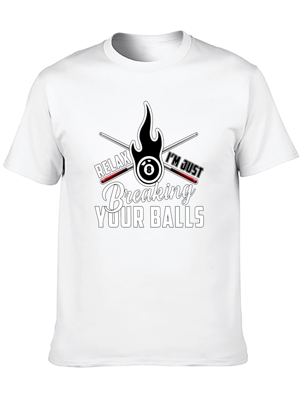 Camiseta Negra Billar Rompiendo Tus Bolas