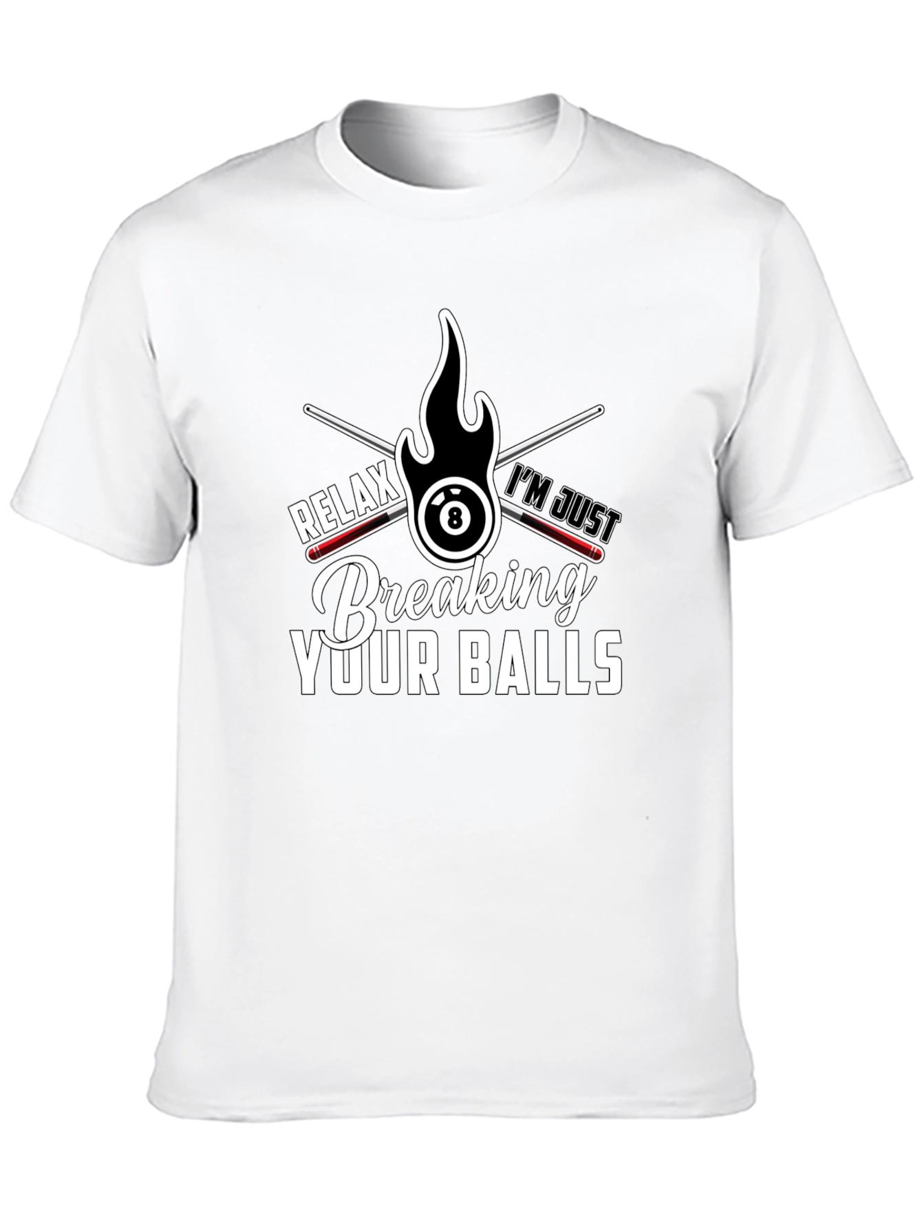 Camiseta Negra Billar Rompiendo Tus Bolas