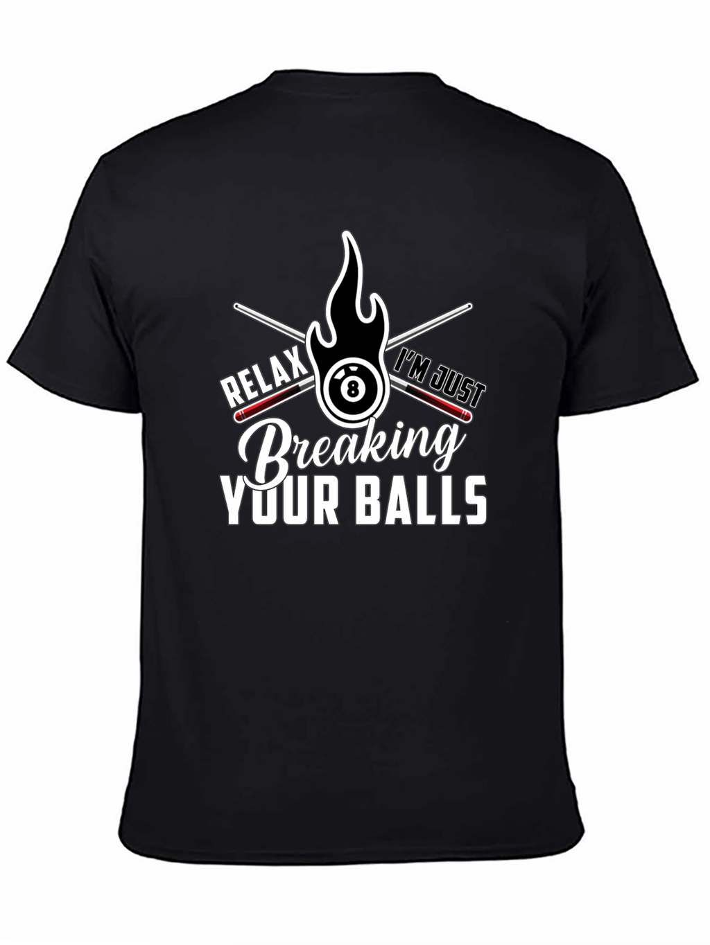 Camiseta Negra Billar Rompiendo Tus Bolas