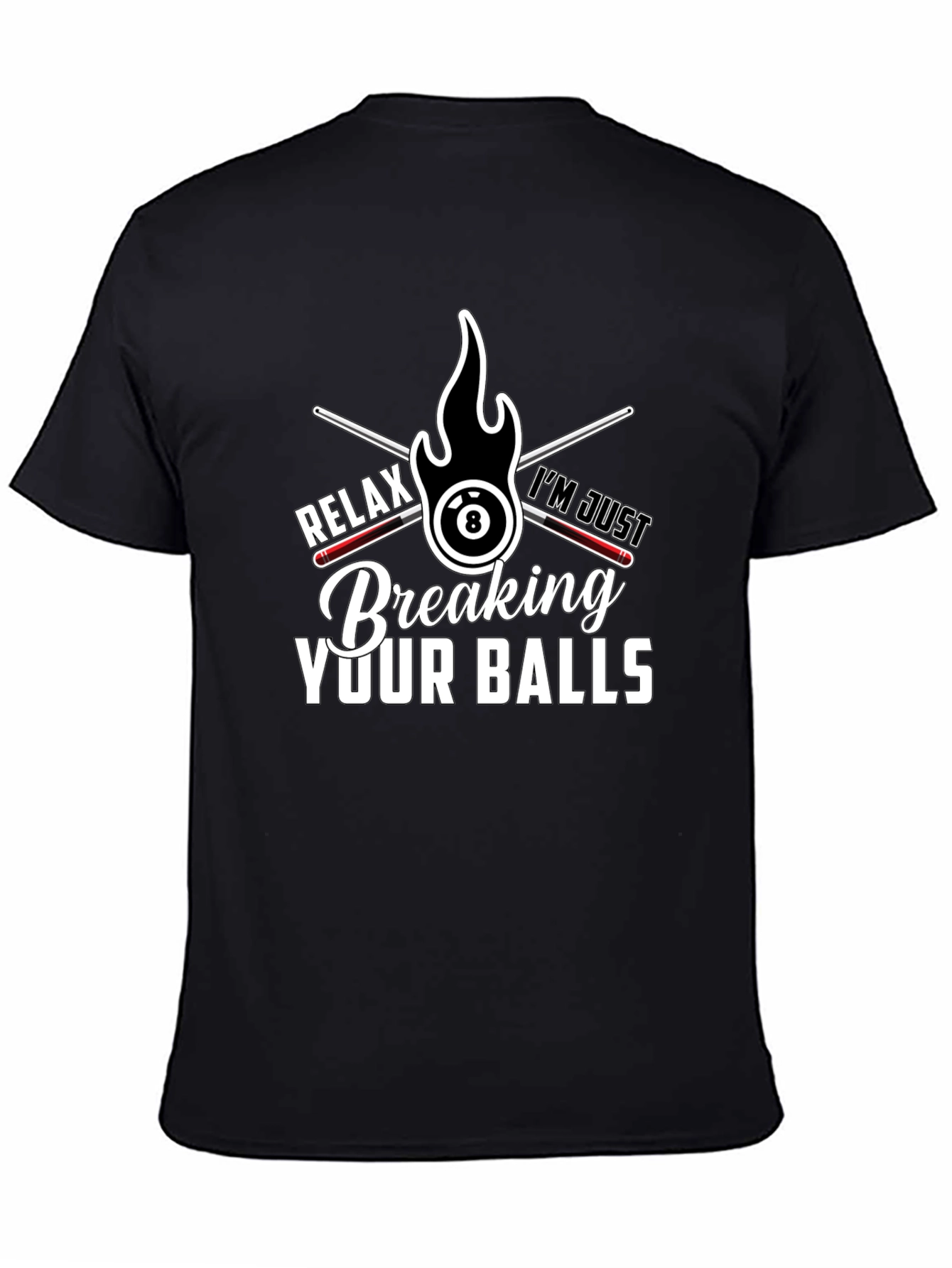 Camiseta Negra Billar Rompiendo Tus Bolas