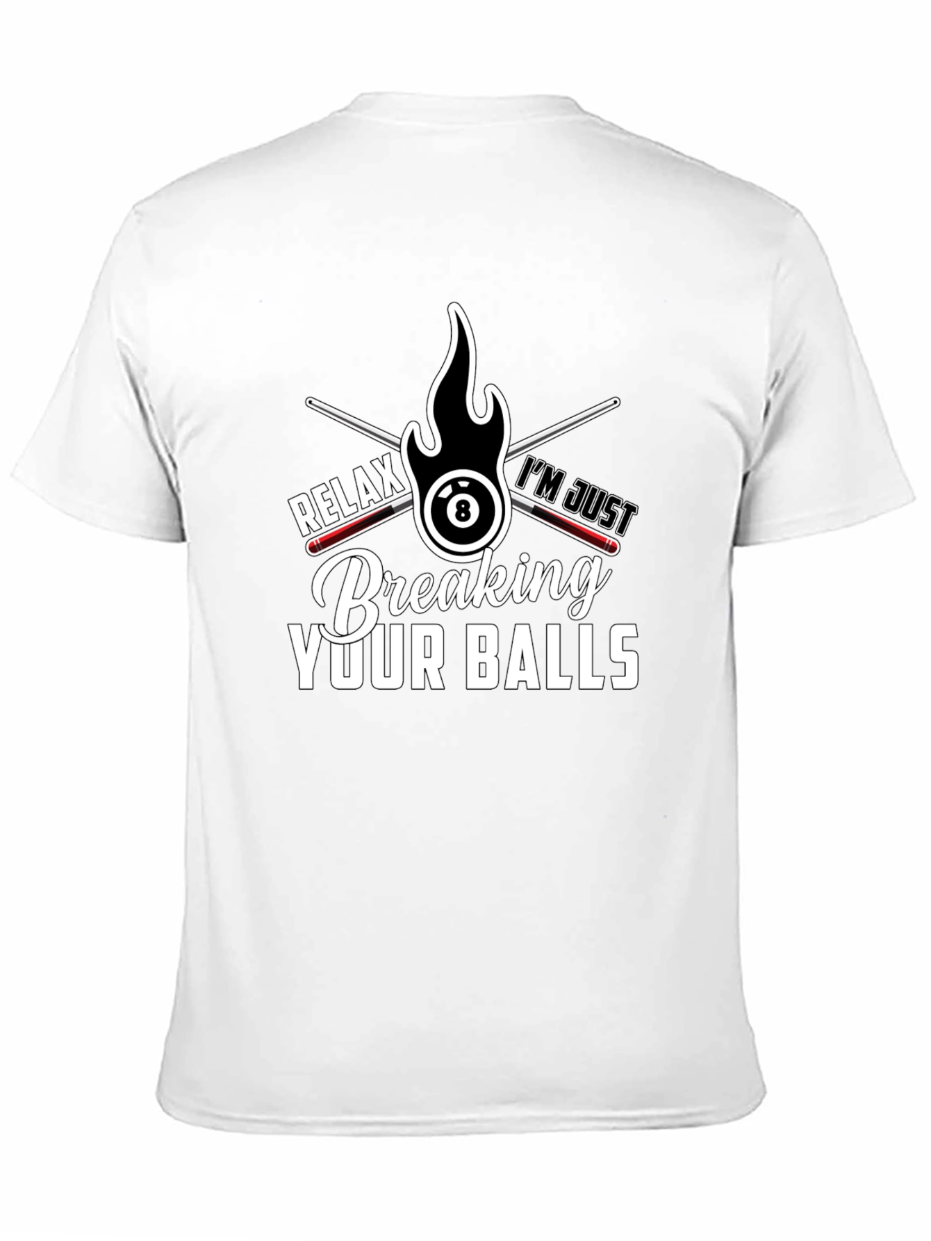 Camiseta Negra Billar Rompiendo Tus Bolas