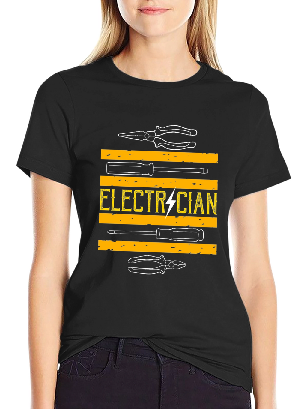 Camiseta Electricista - Diseño Herramientas y Rayo