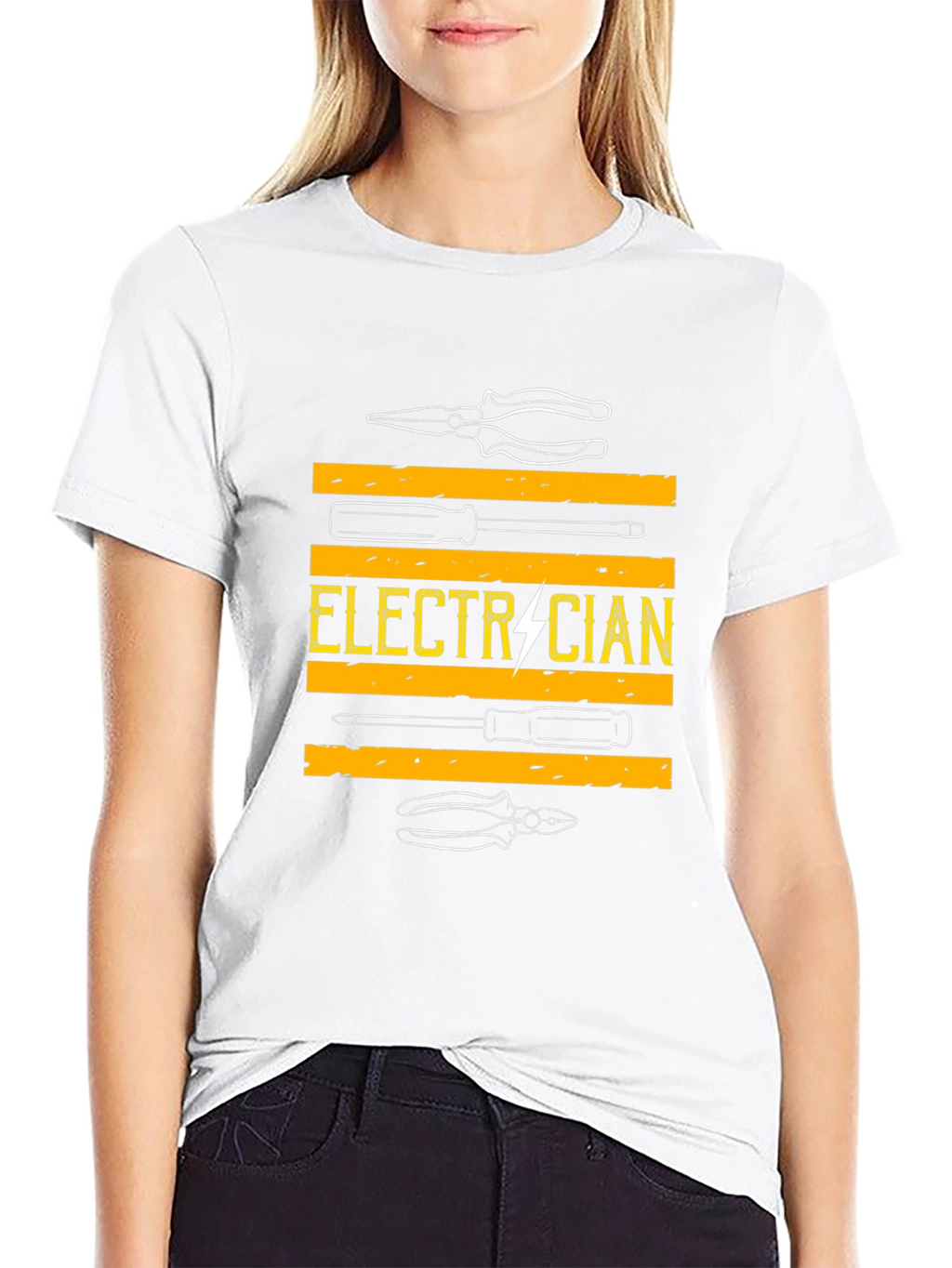 Camiseta Electricista - Diseño Herramientas y Rayo