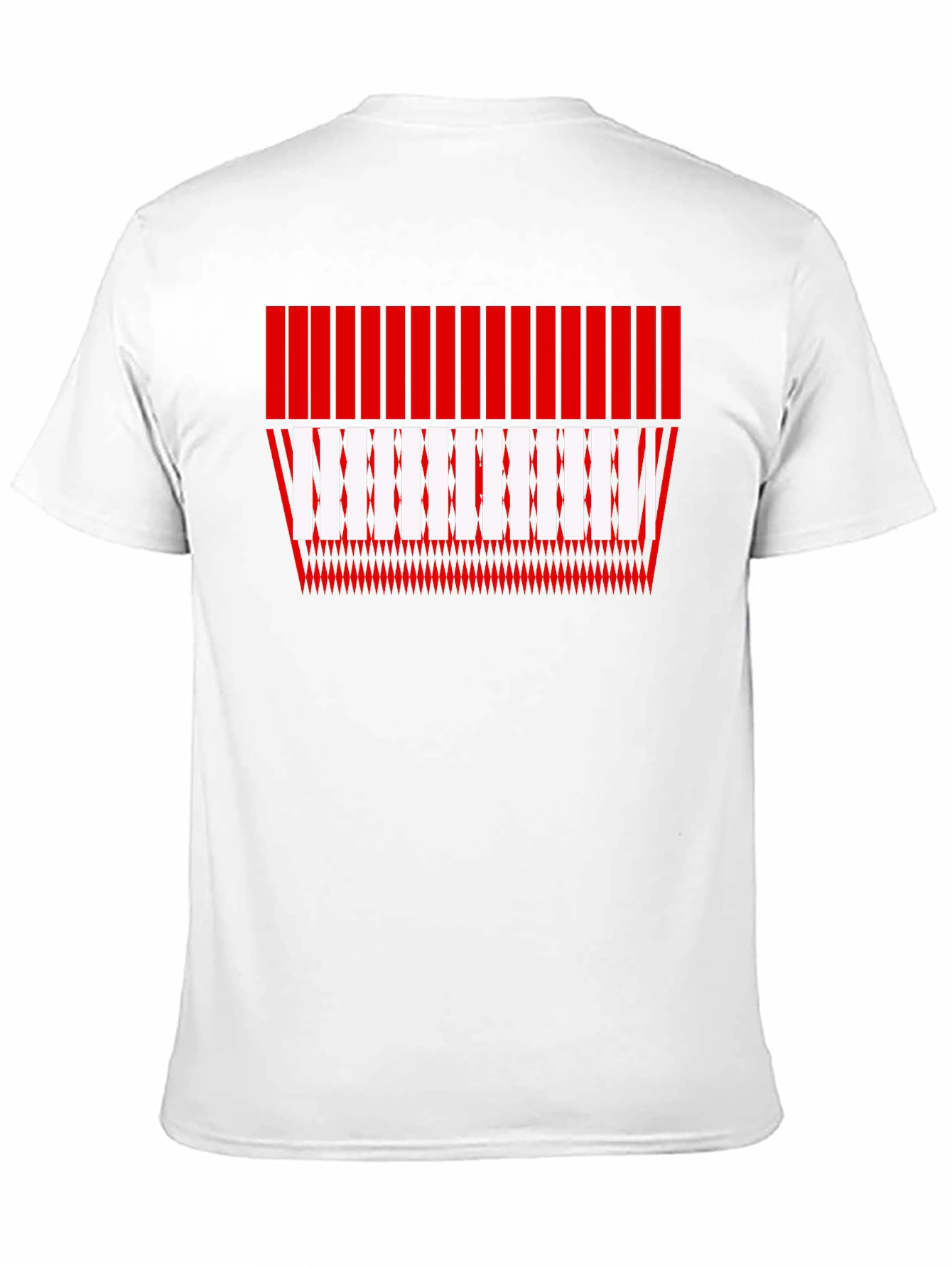 Camiseta Negra con Diseño Abstracto Rojo y Blanco