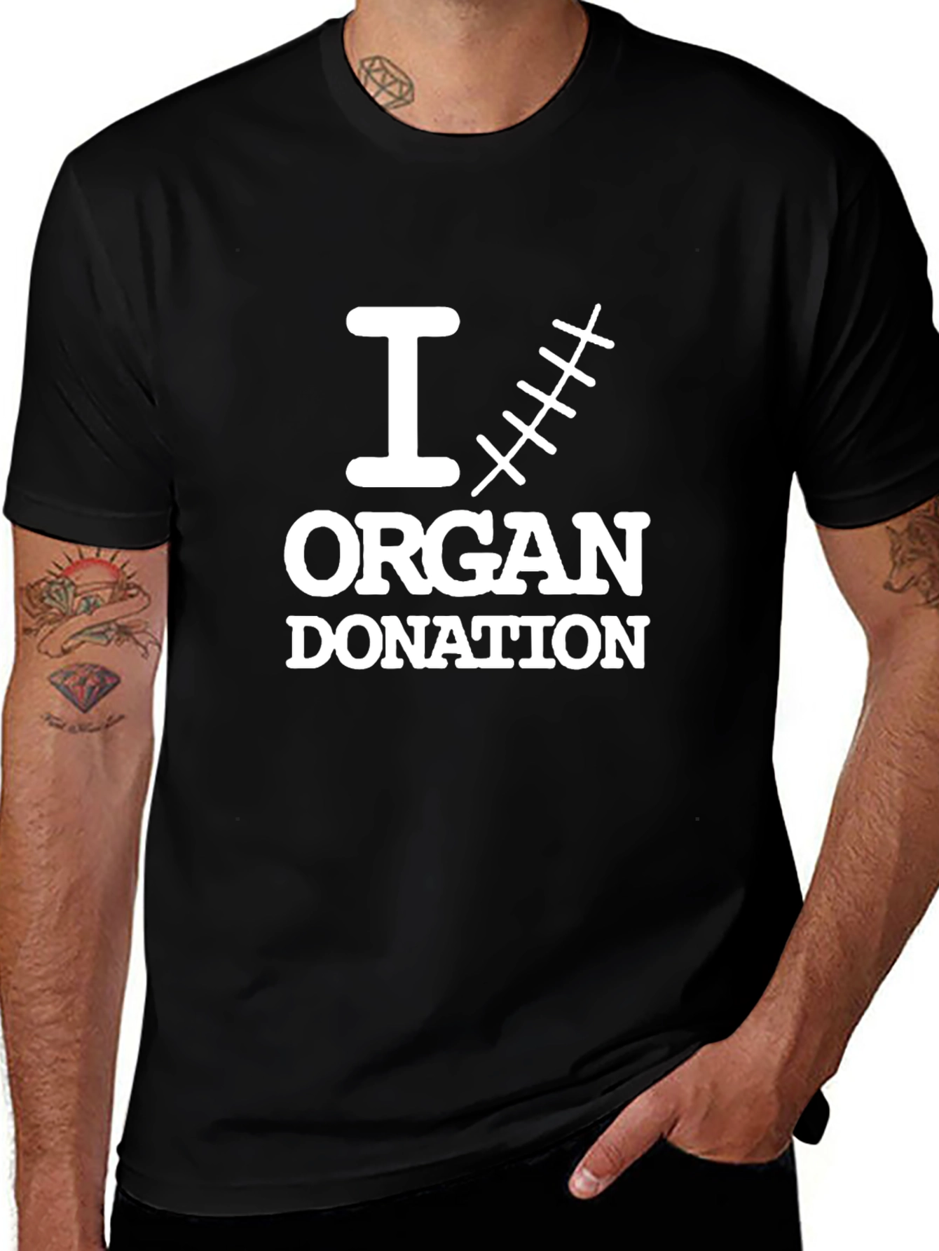 Camiseta Negra Amo la Donación de Órganos