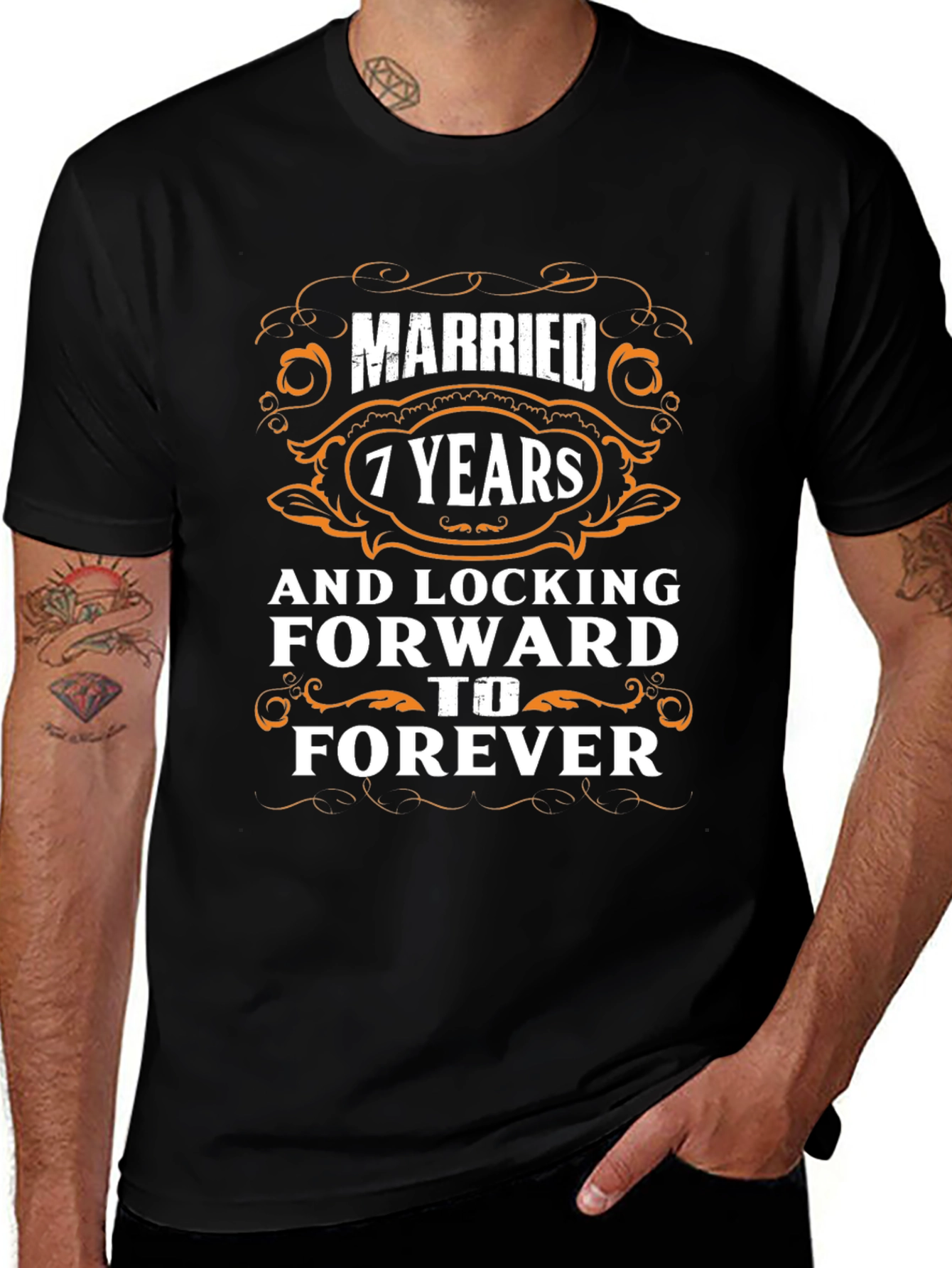 Camiseta Aniversario 7 Años de Casados - Amor Eterno