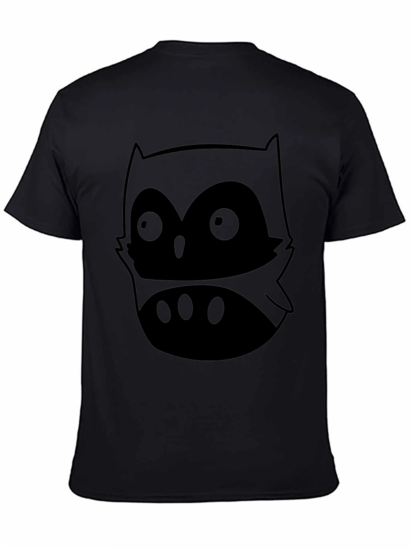 Camiseta Negra con Diseño de Búho