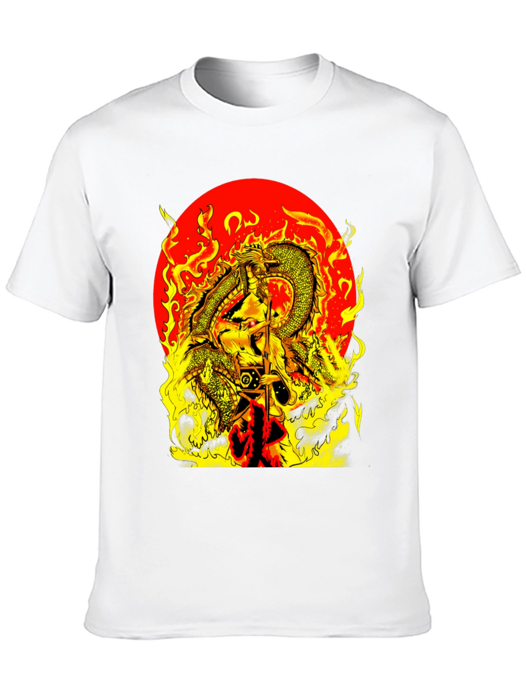 Camiseta Dragón Guerrero en Llamas