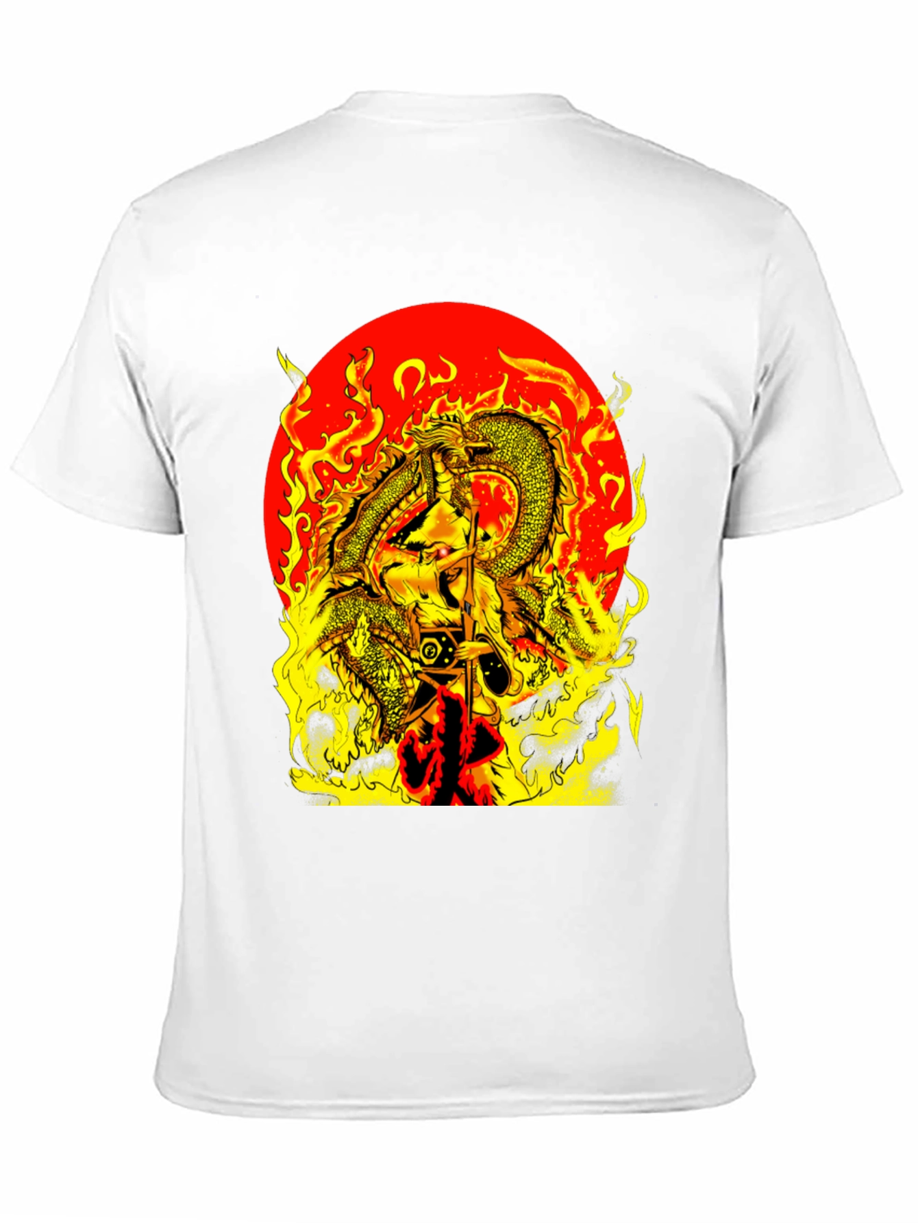Camiseta Dragón Guerrero en Llamas