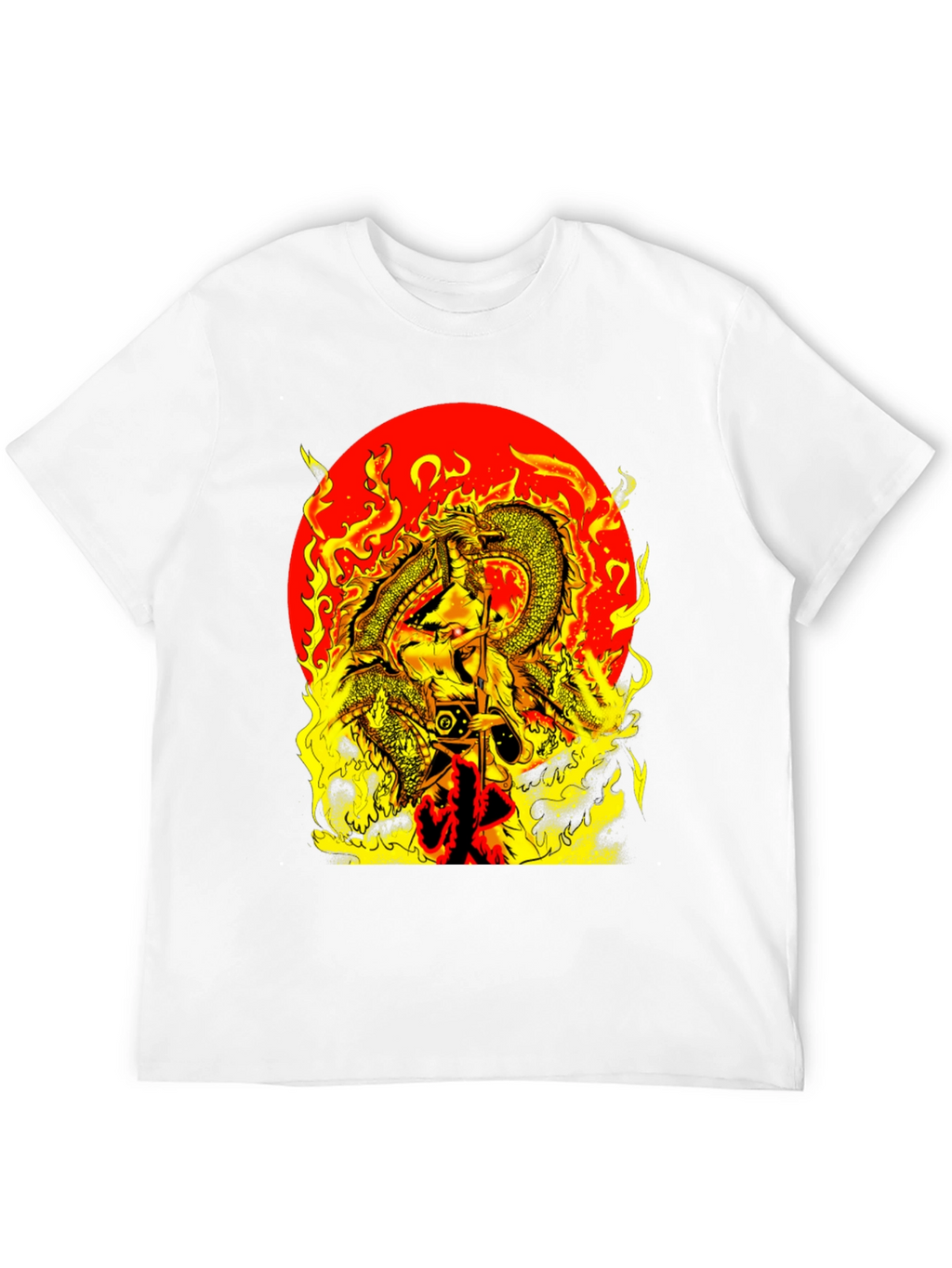 Camiseta Dragón Guerrero en Llamas