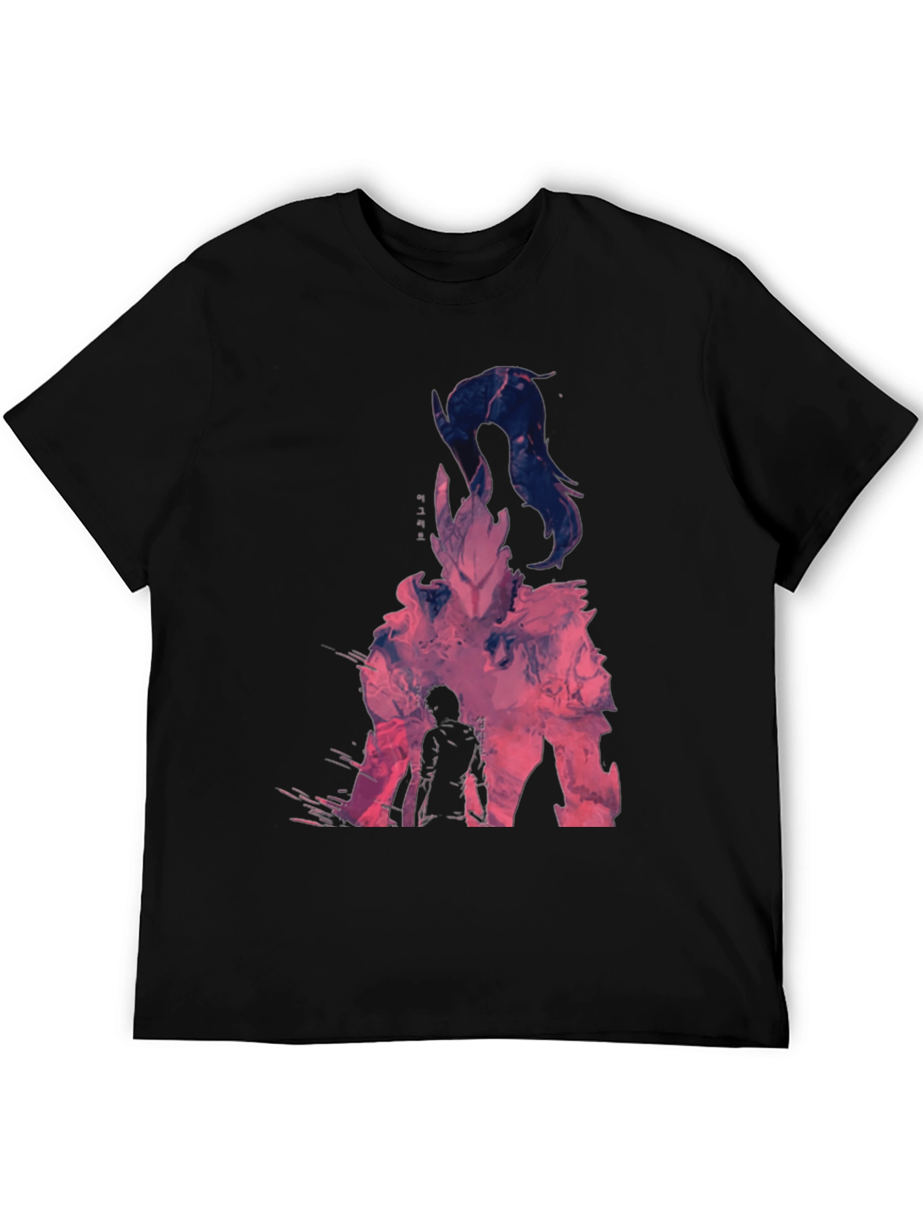 Camiseta Negra con Diseño Abstracto Anime