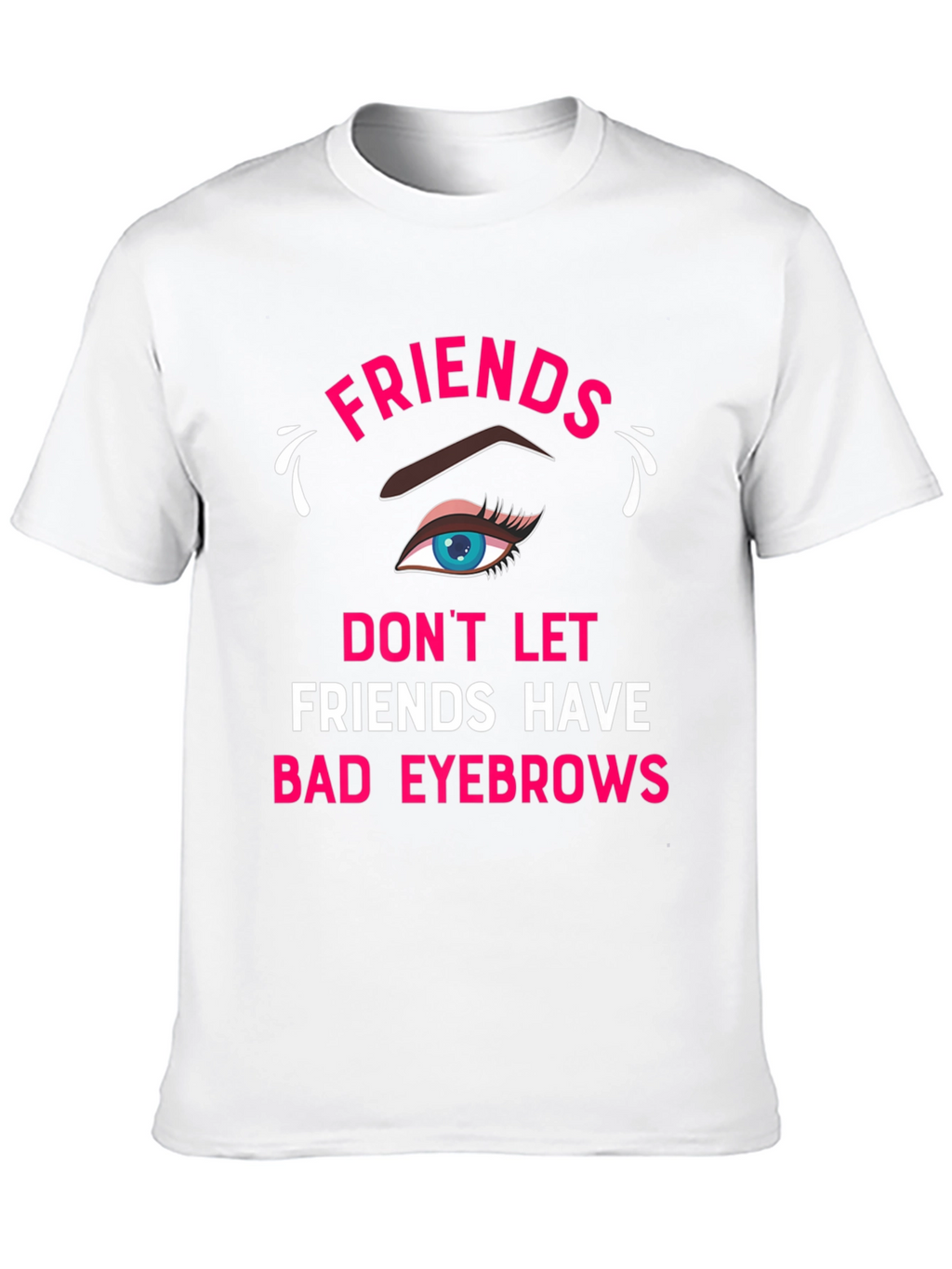 Camiseta Negra con Diseño Amigos y Cejas