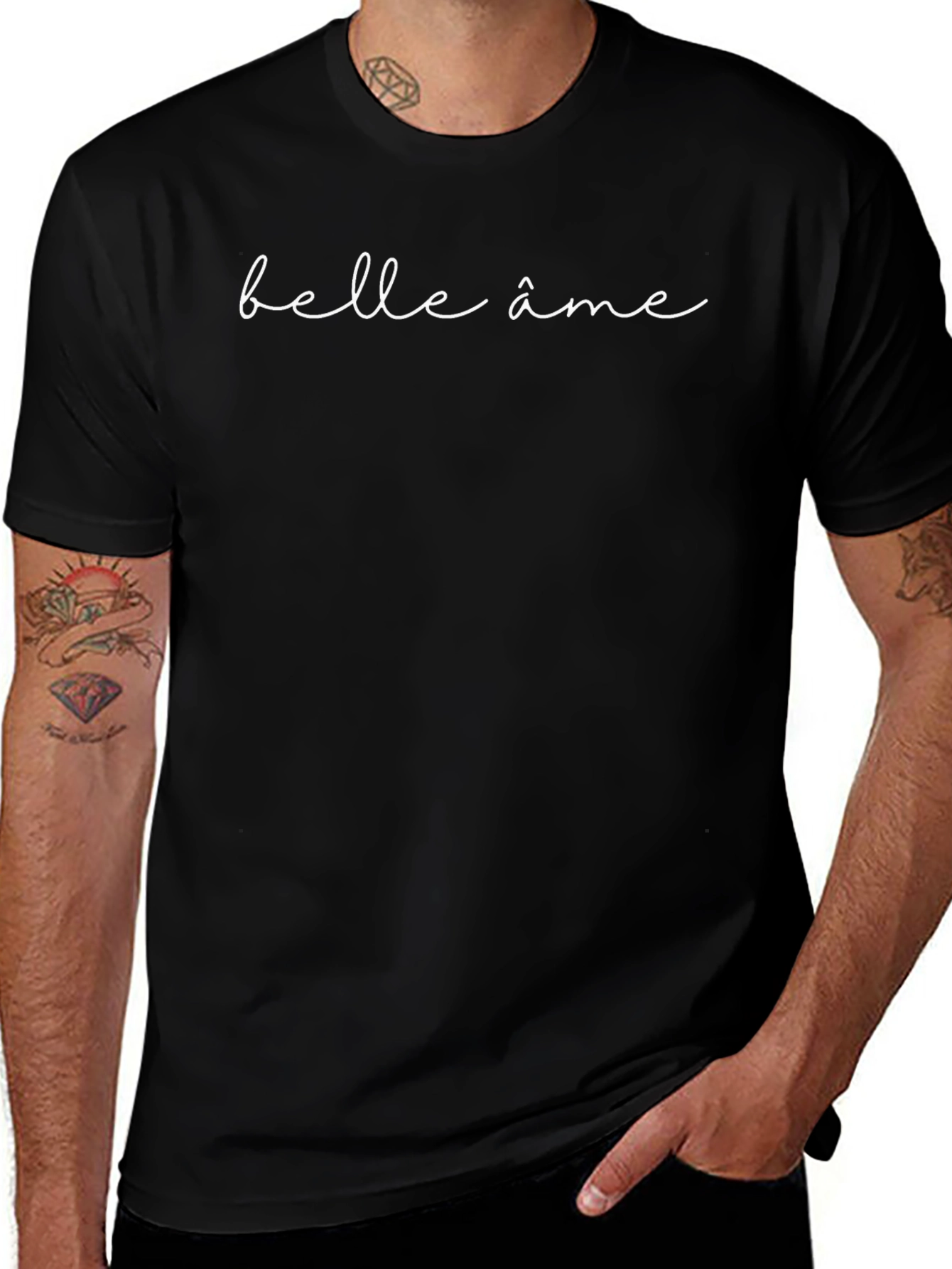 Camiseta Negra Belle Âme Diseño Minimalista
