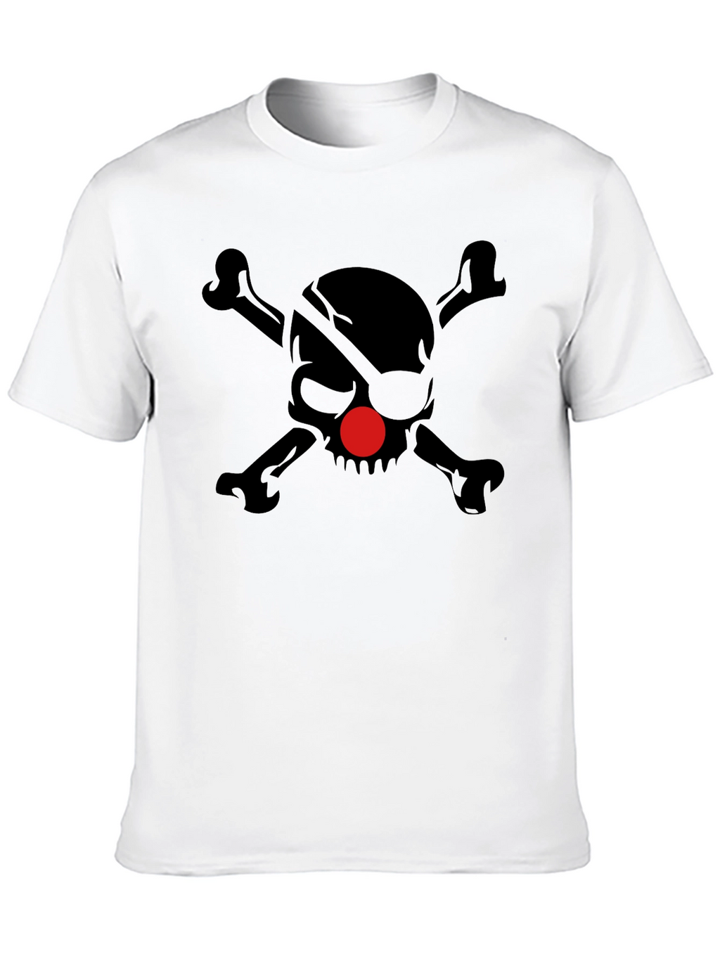 Camiseta Calavera Pirata Nariz Roja para Hombre