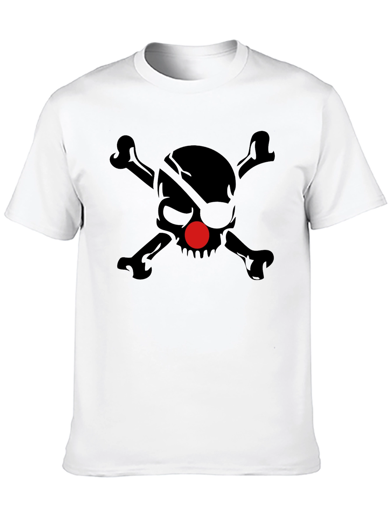 Camiseta Calavera Pirata Nariz Roja para Hombre
