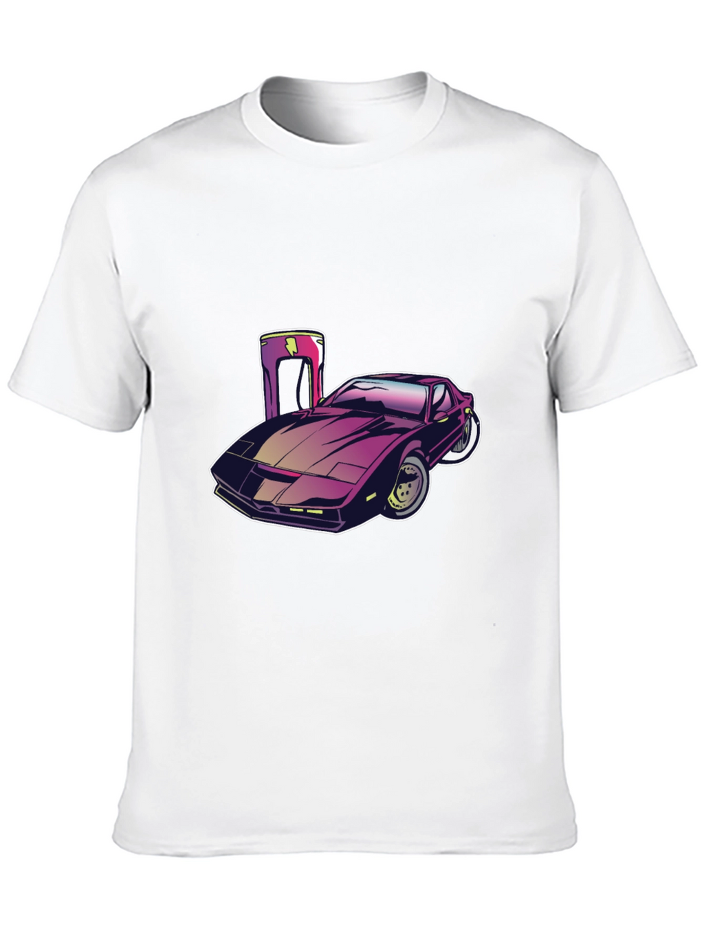 Camiseta Negra con Diseño de Coche Futurista
