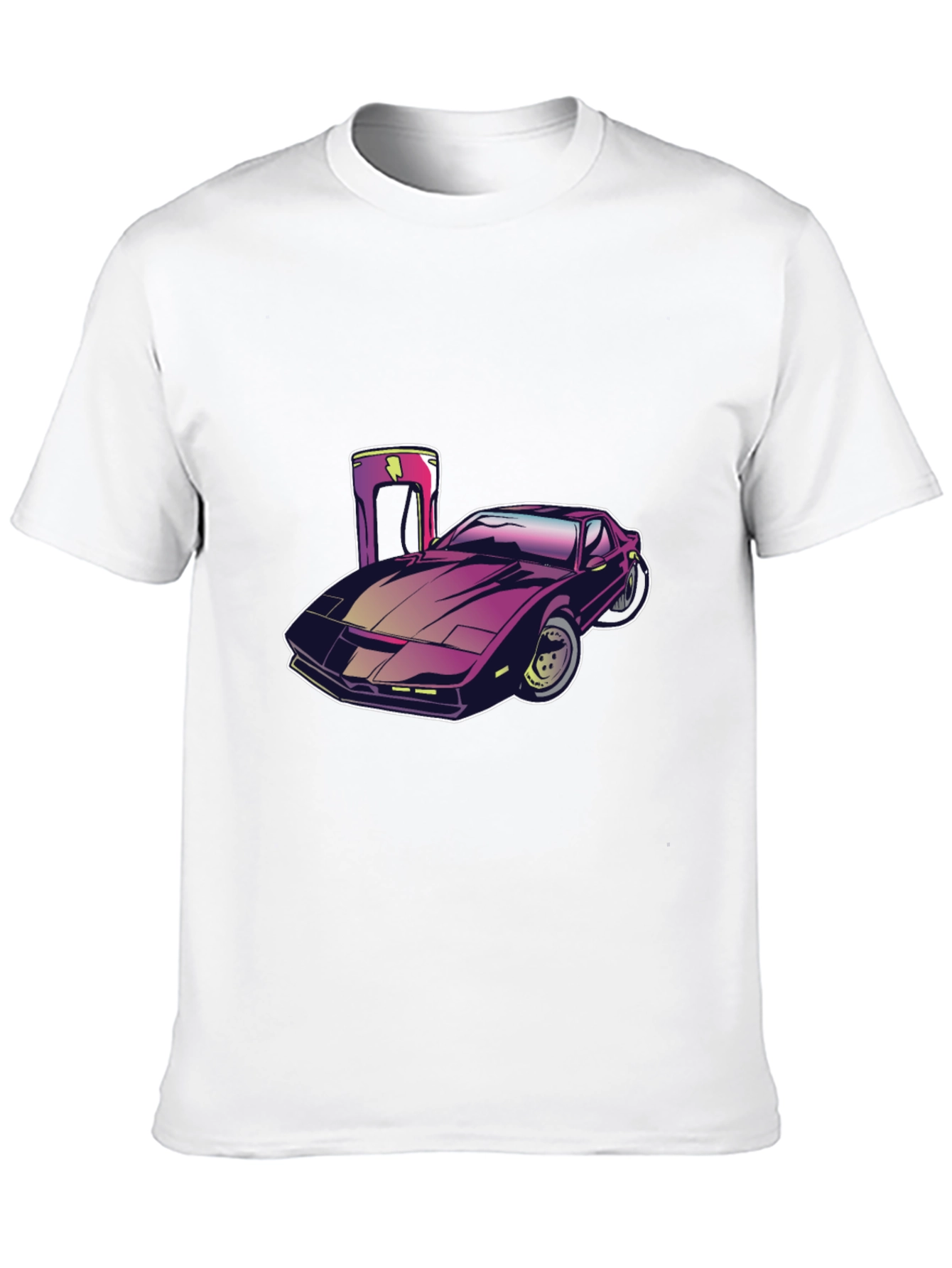 Camiseta Negra con Diseño de Coche Futurista