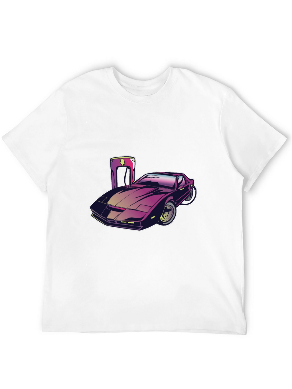 Camiseta Negra con Diseño de Coche Futurista