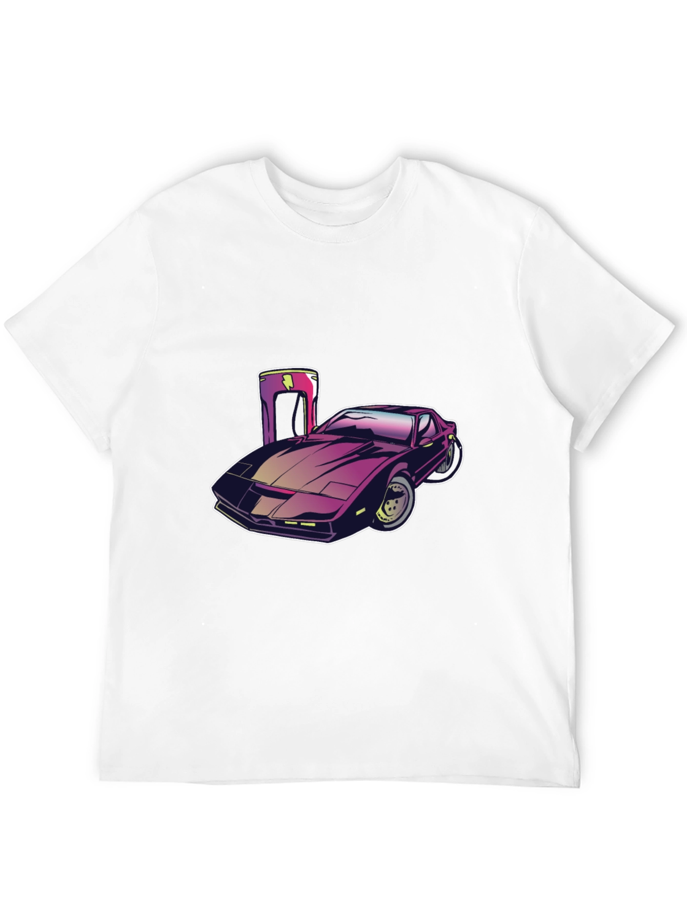 Camiseta Negra con Diseño de Coche Futurista