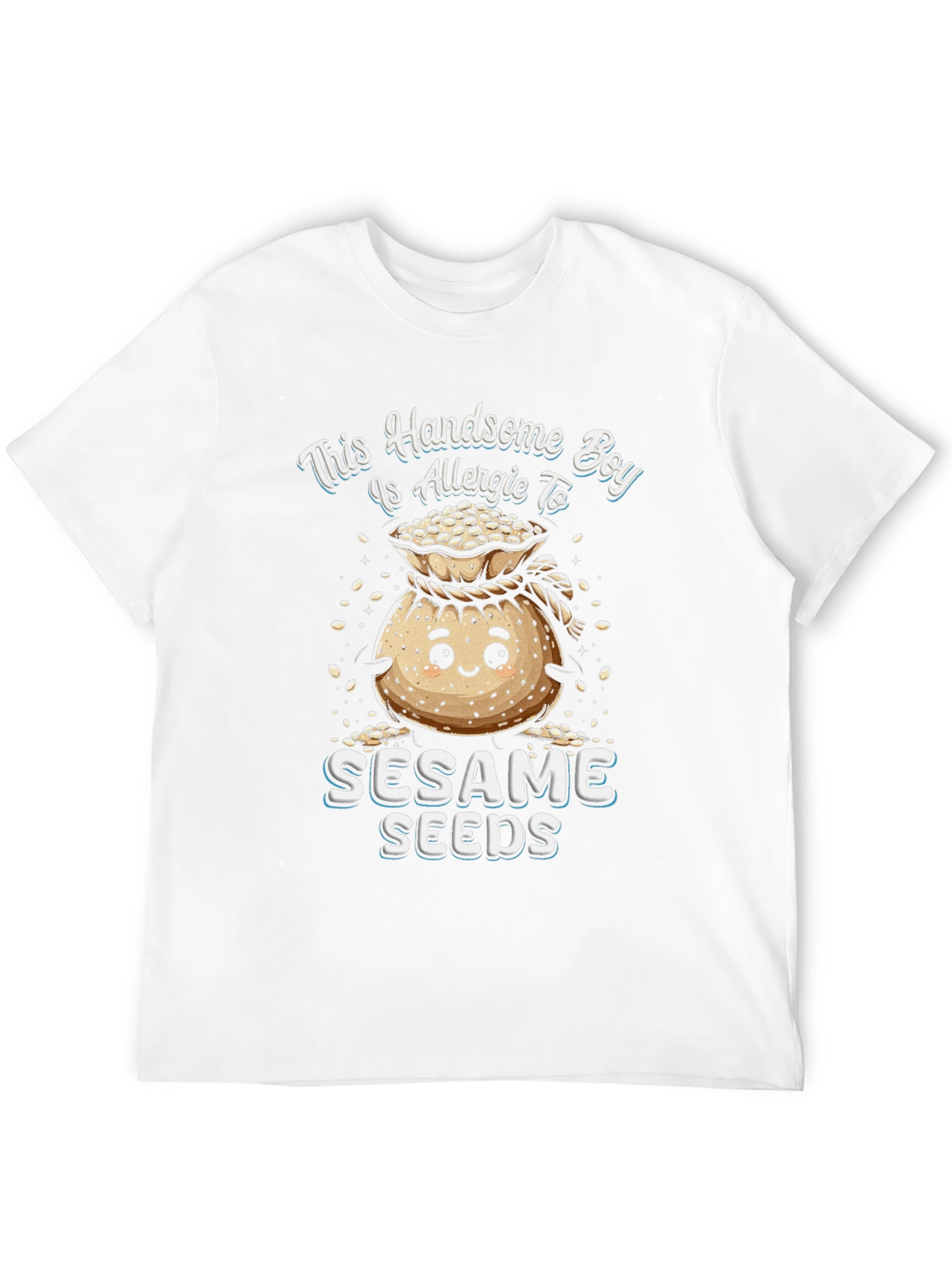Camiseta Hombre: Alérgico a las Semillas de Sésamo