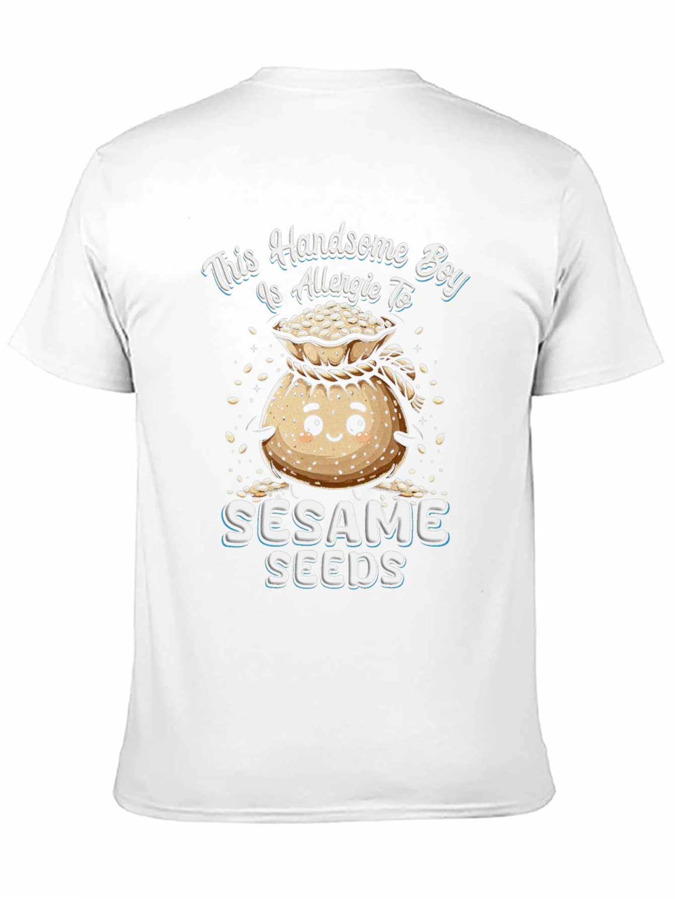 Camiseta Hombre: Alérgico a las Semillas de Sésamo