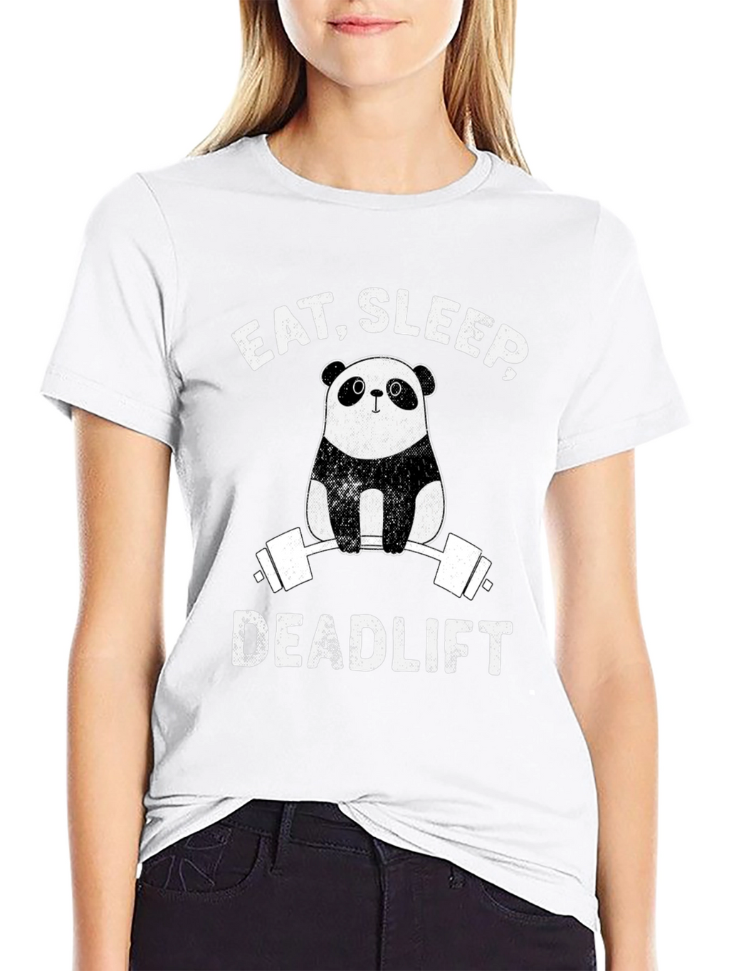 Camiseta Hombre Panda Deadlift: Come Duerme Levanta