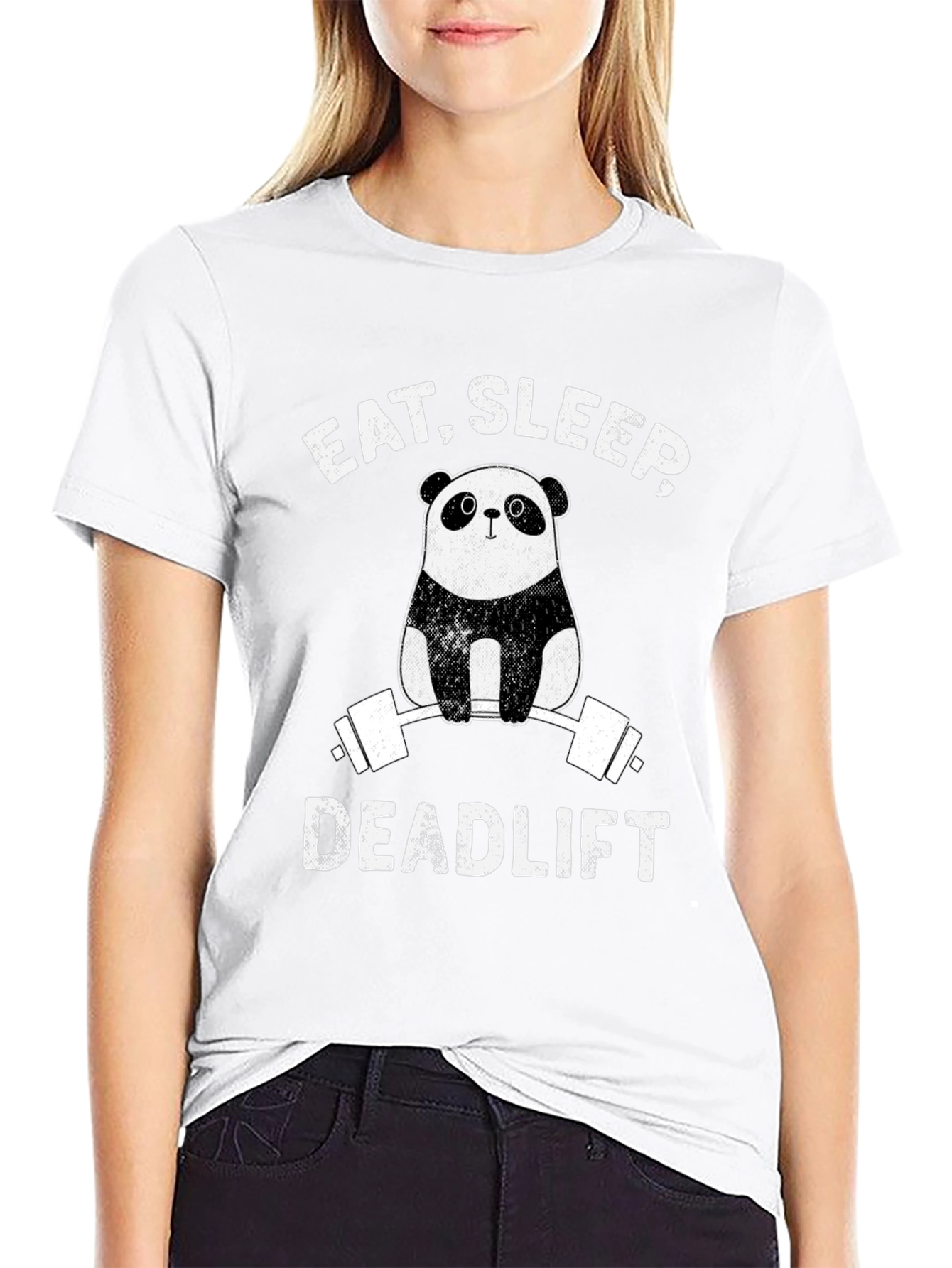 Camiseta Hombre Panda Deadlift: Come Duerme Levanta
