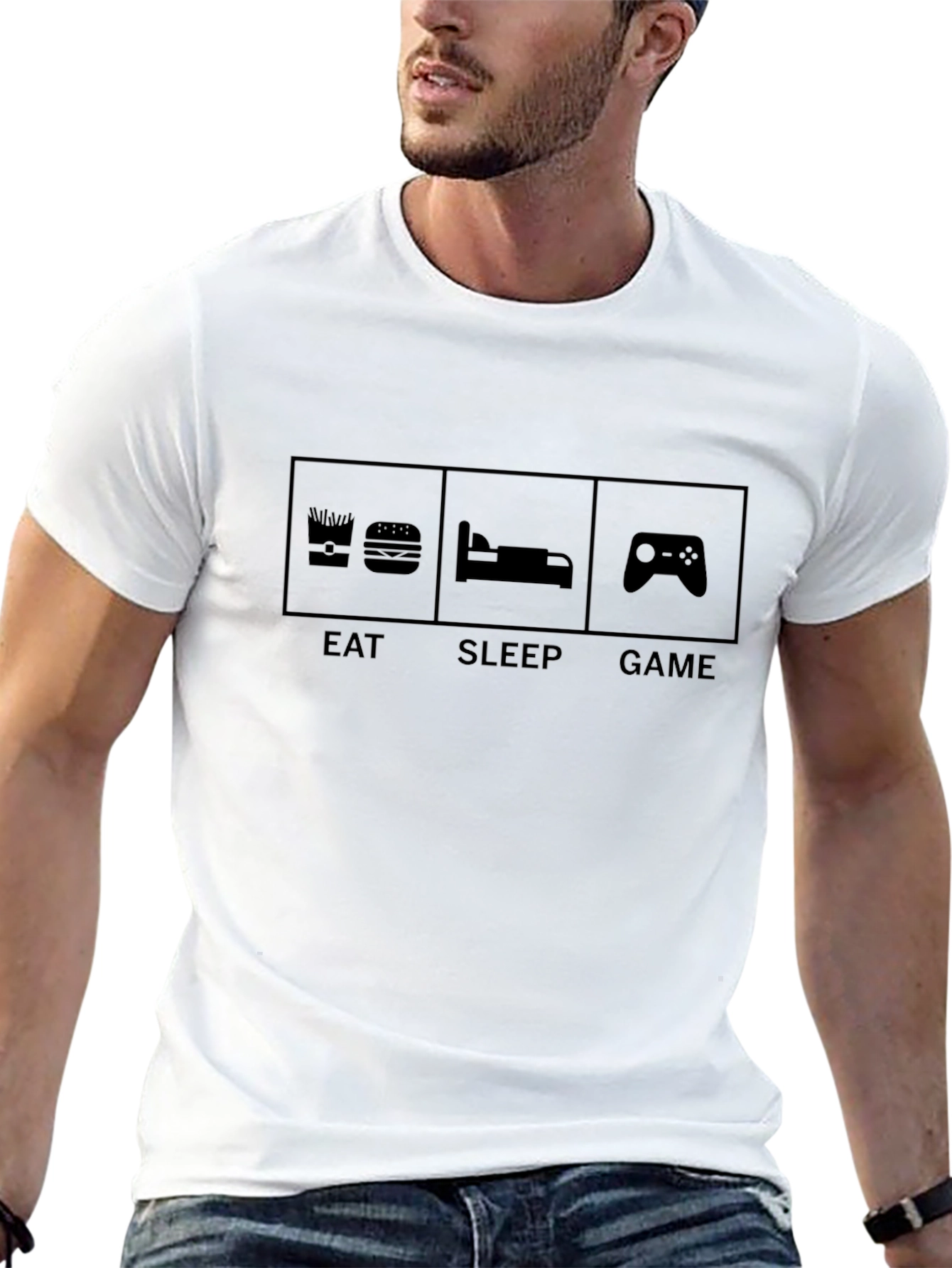 Camiseta Gamer: Come Duerme Juega - Diseño Único